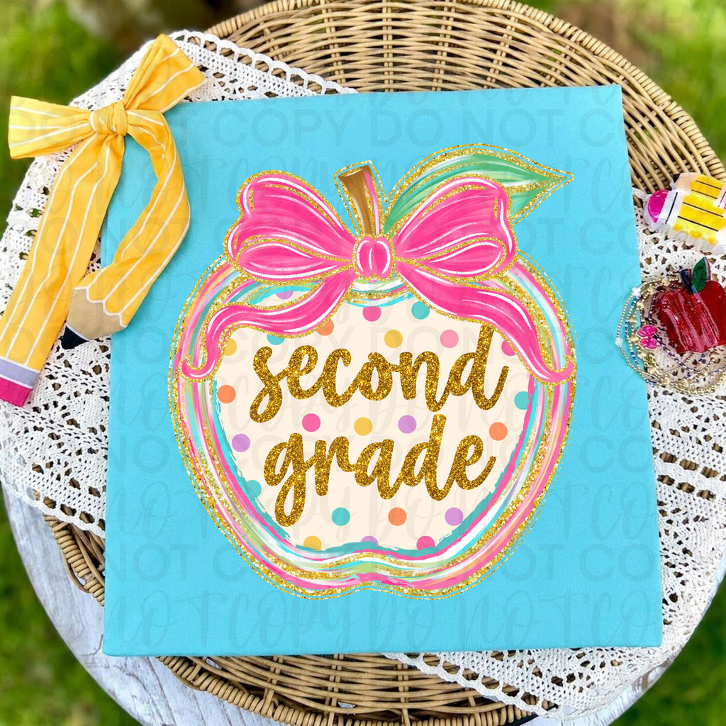 Preppy Back to School Teacher Apple PNG Bundle