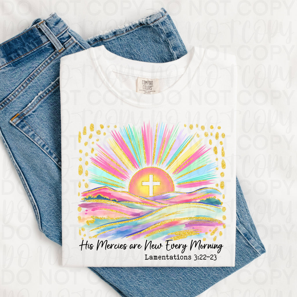 His Mercies are New Watercolor PNG