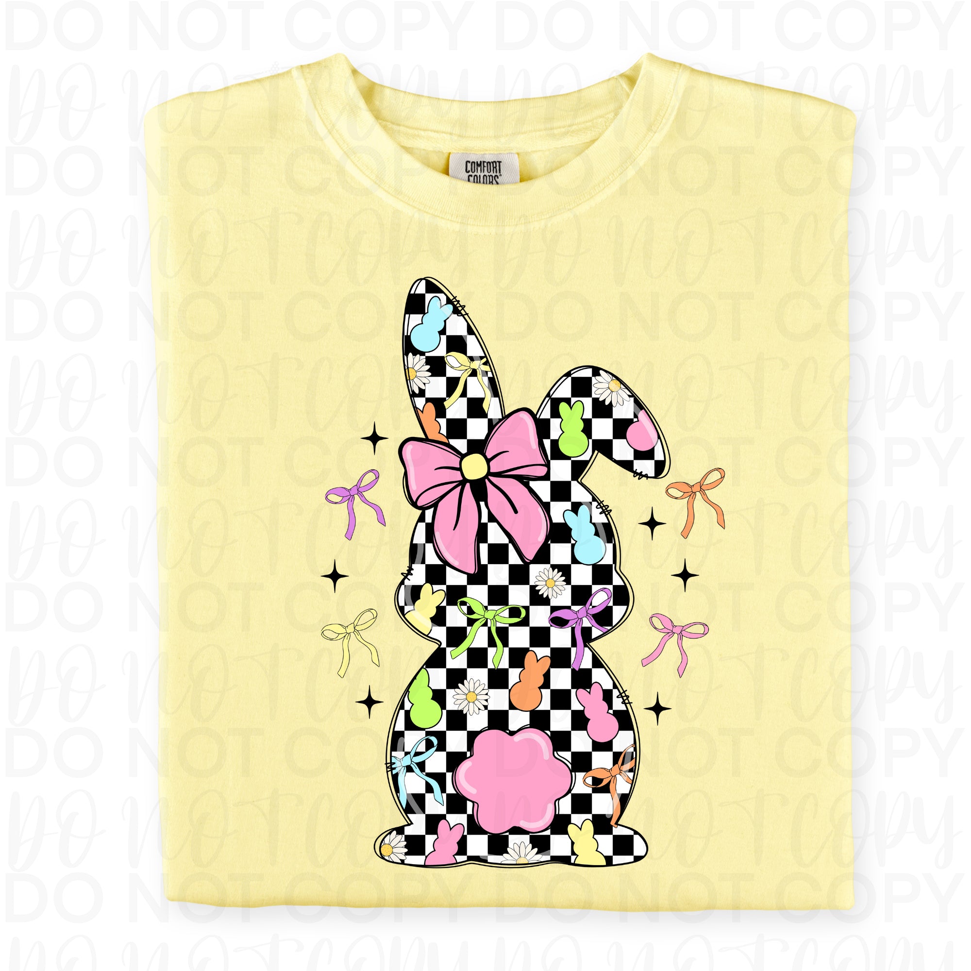 Preppy Checkered Easter Bunny PNG