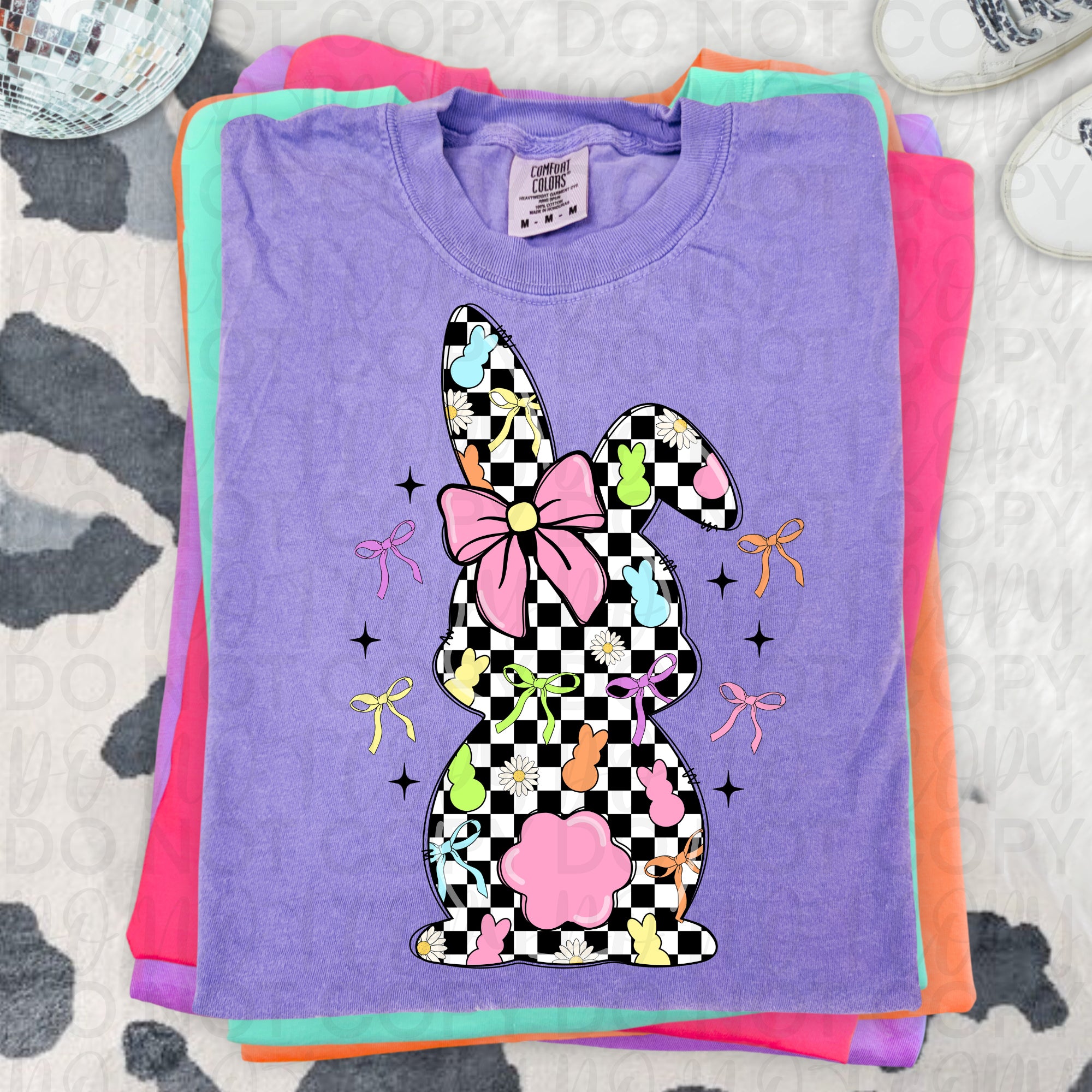 Preppy Checkered Easter Bunny PNG