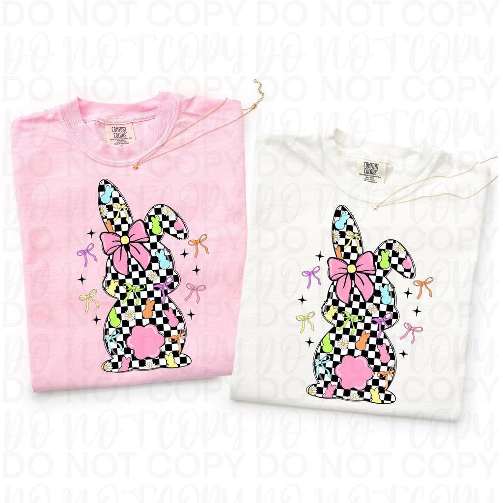 Preppy Checkered Easter Bunny PNG