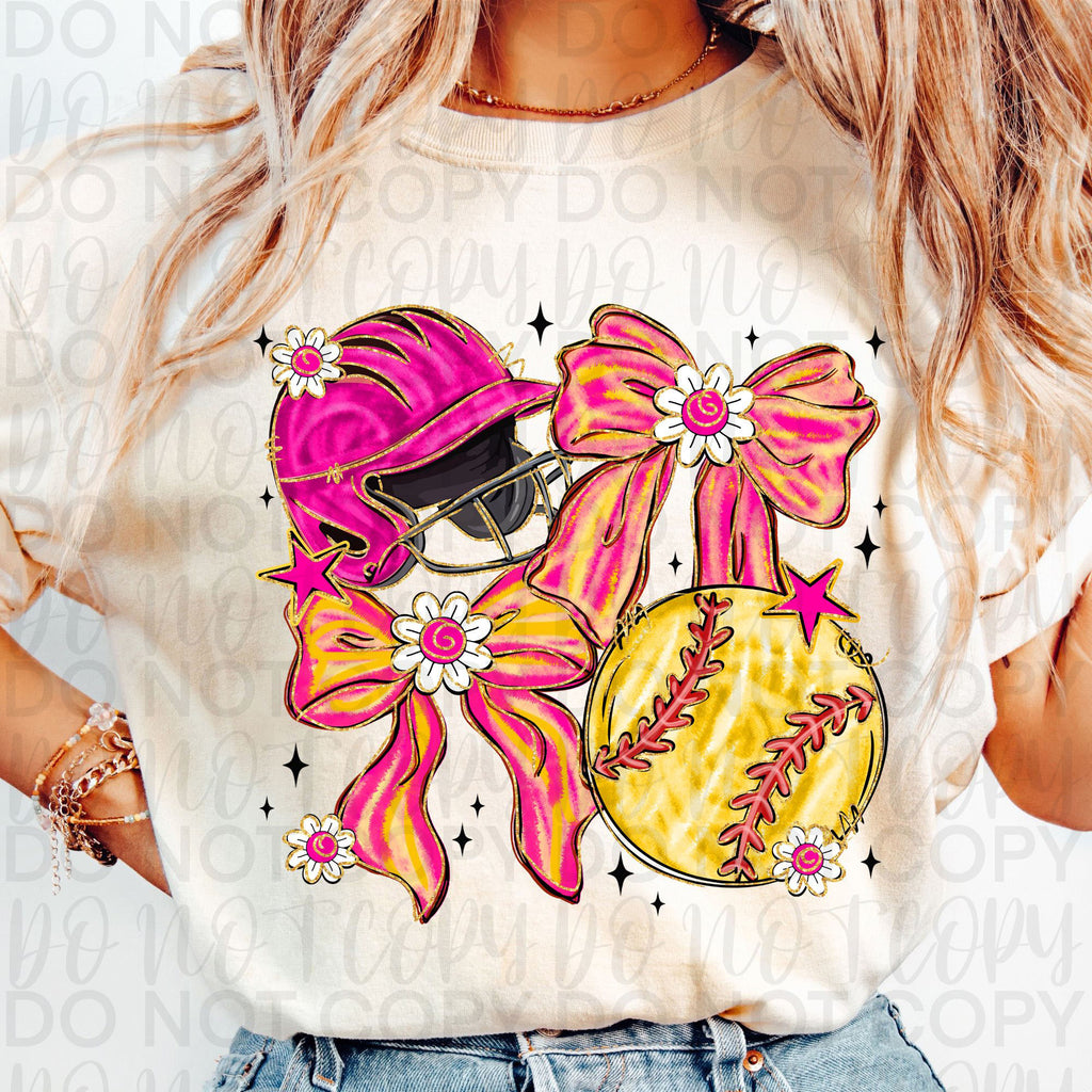 Softball Coquette PNG