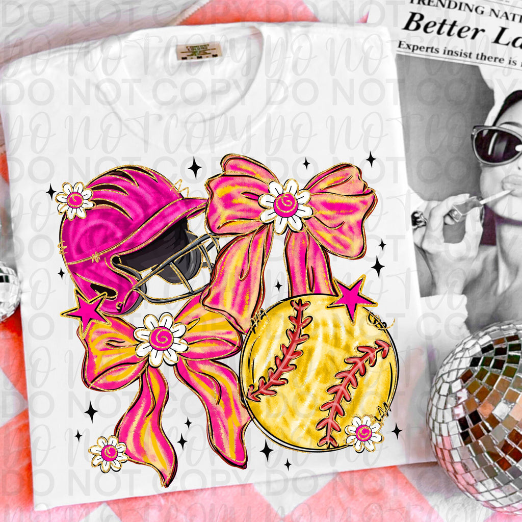 Softball Coquette PNG