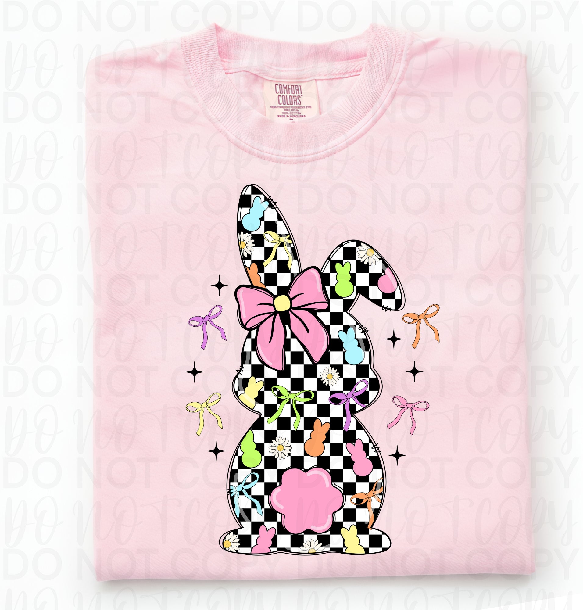 Preppy Checkered Easter Bunny PNG