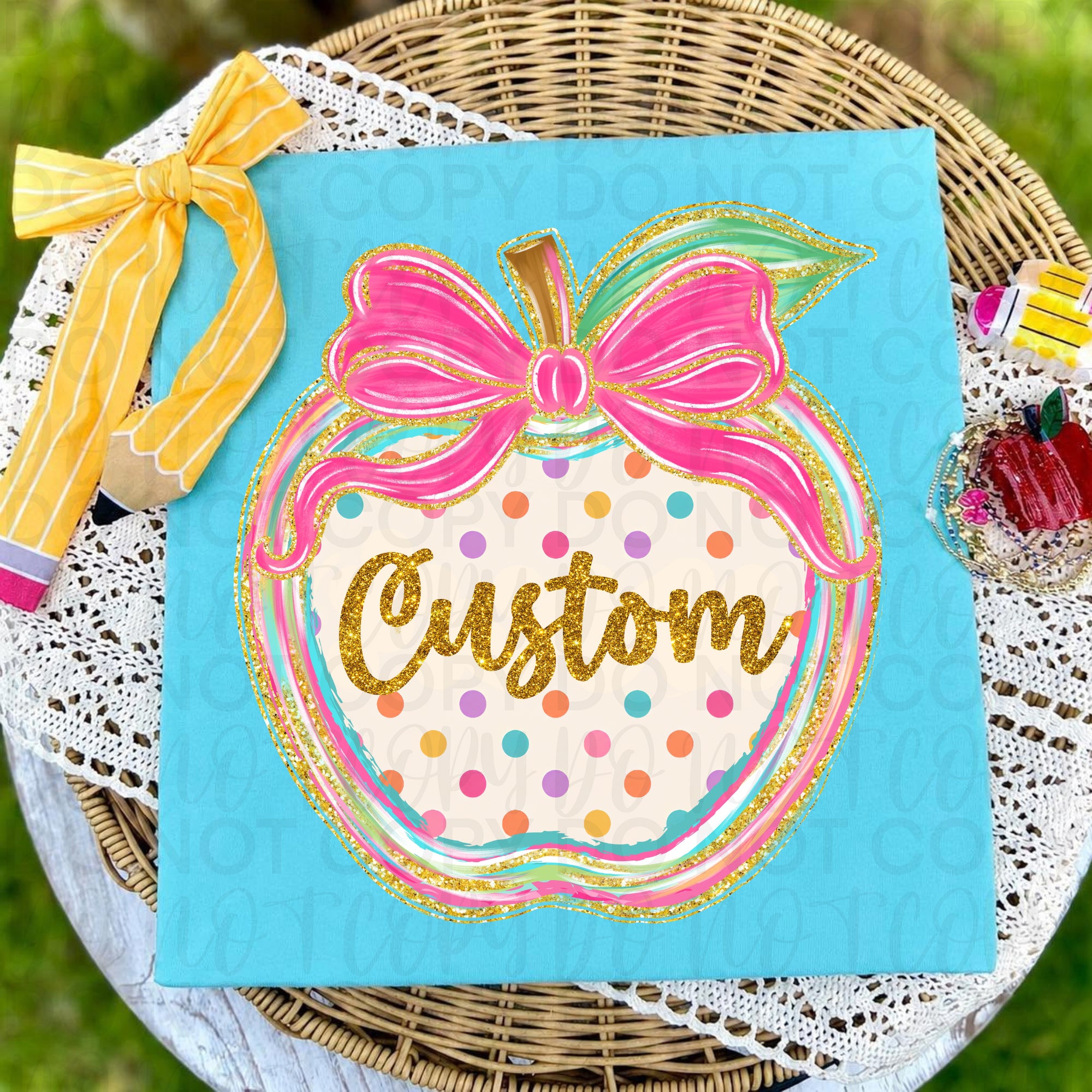 CUSTOM Preppy Back to School Apple