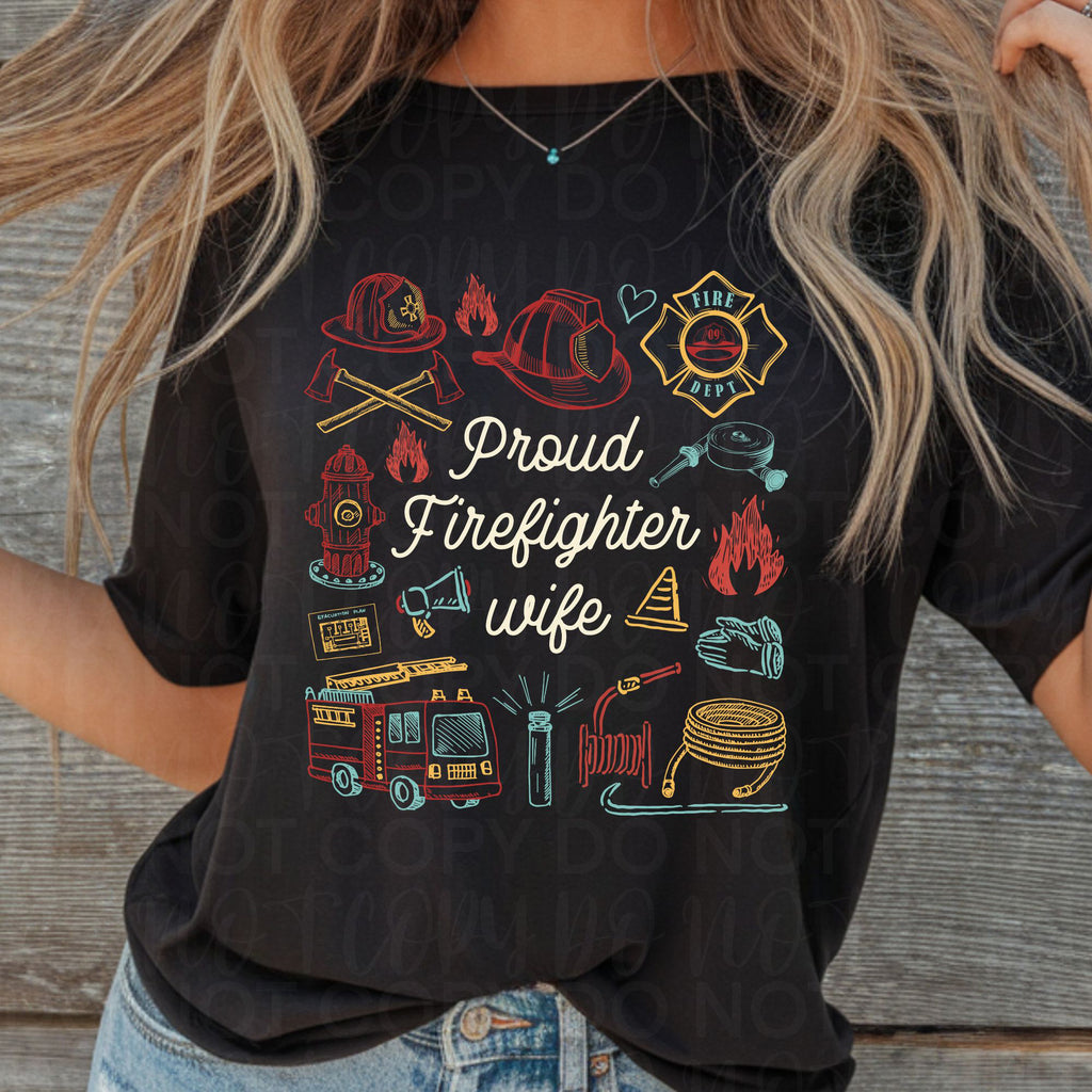 Proud Firefighter Wife PNG