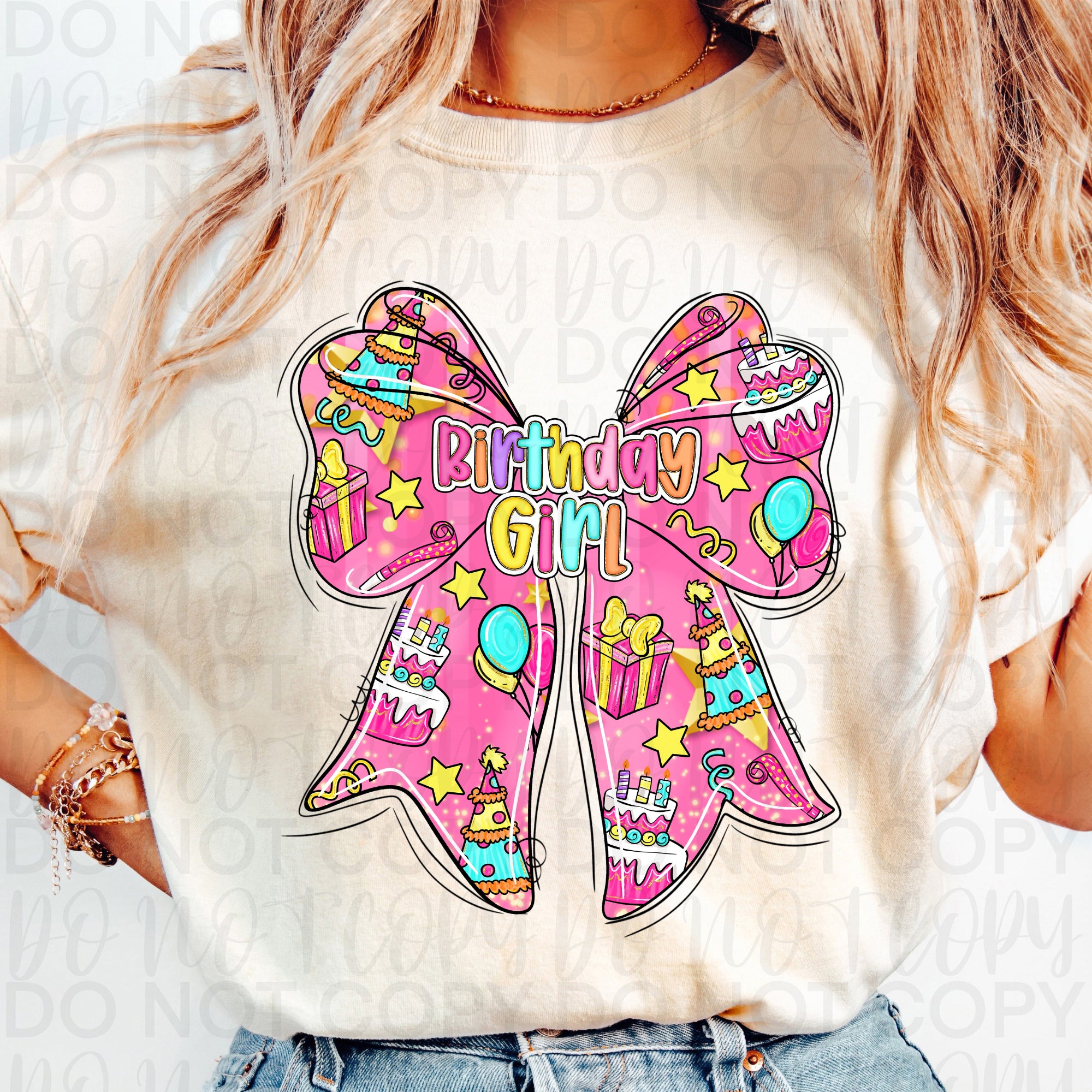 Birthday Girl Coquette Bow PNG