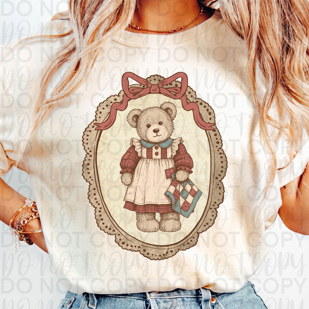 Vintage Teddy Bear Frame PNG