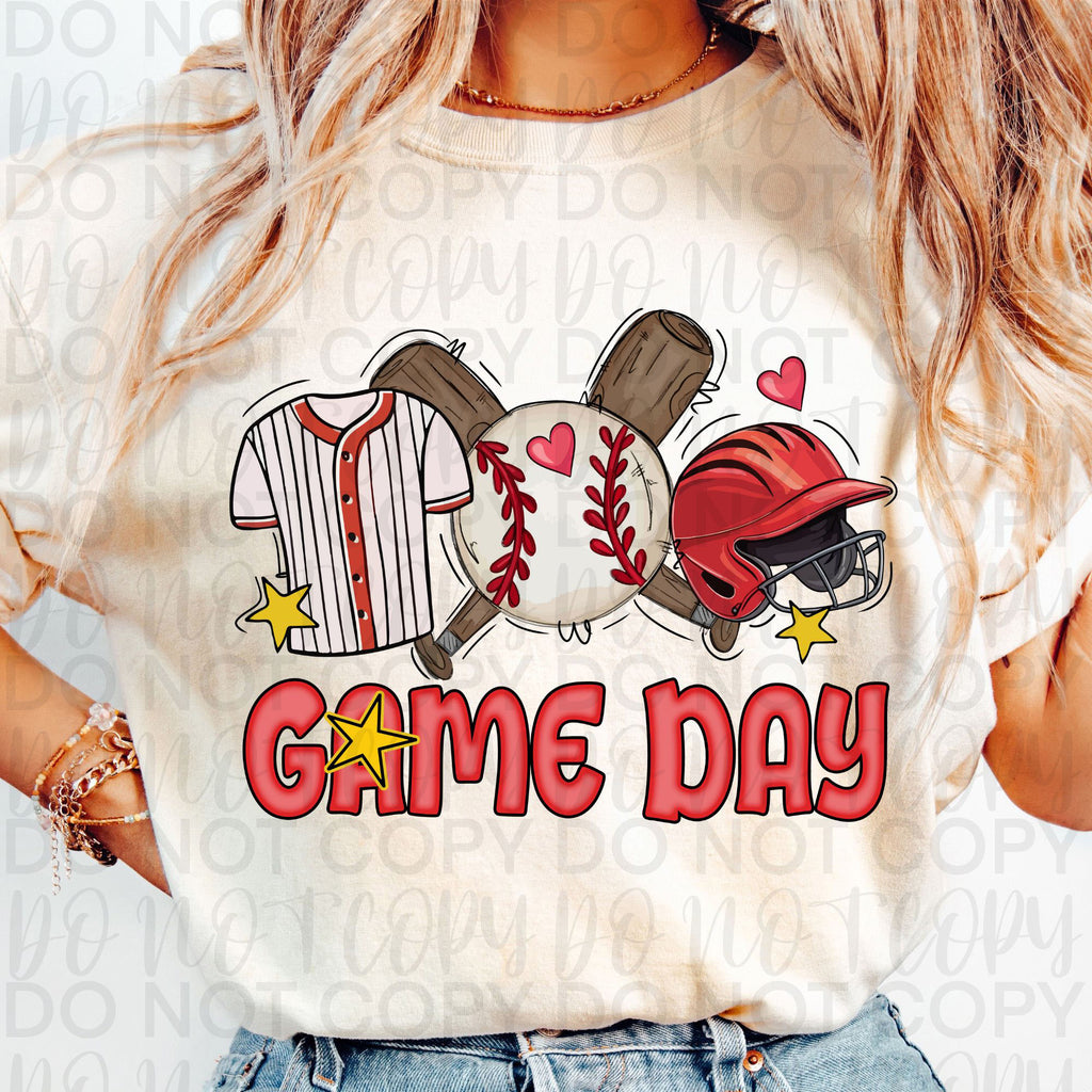 Retro Baseball Game Day PNG