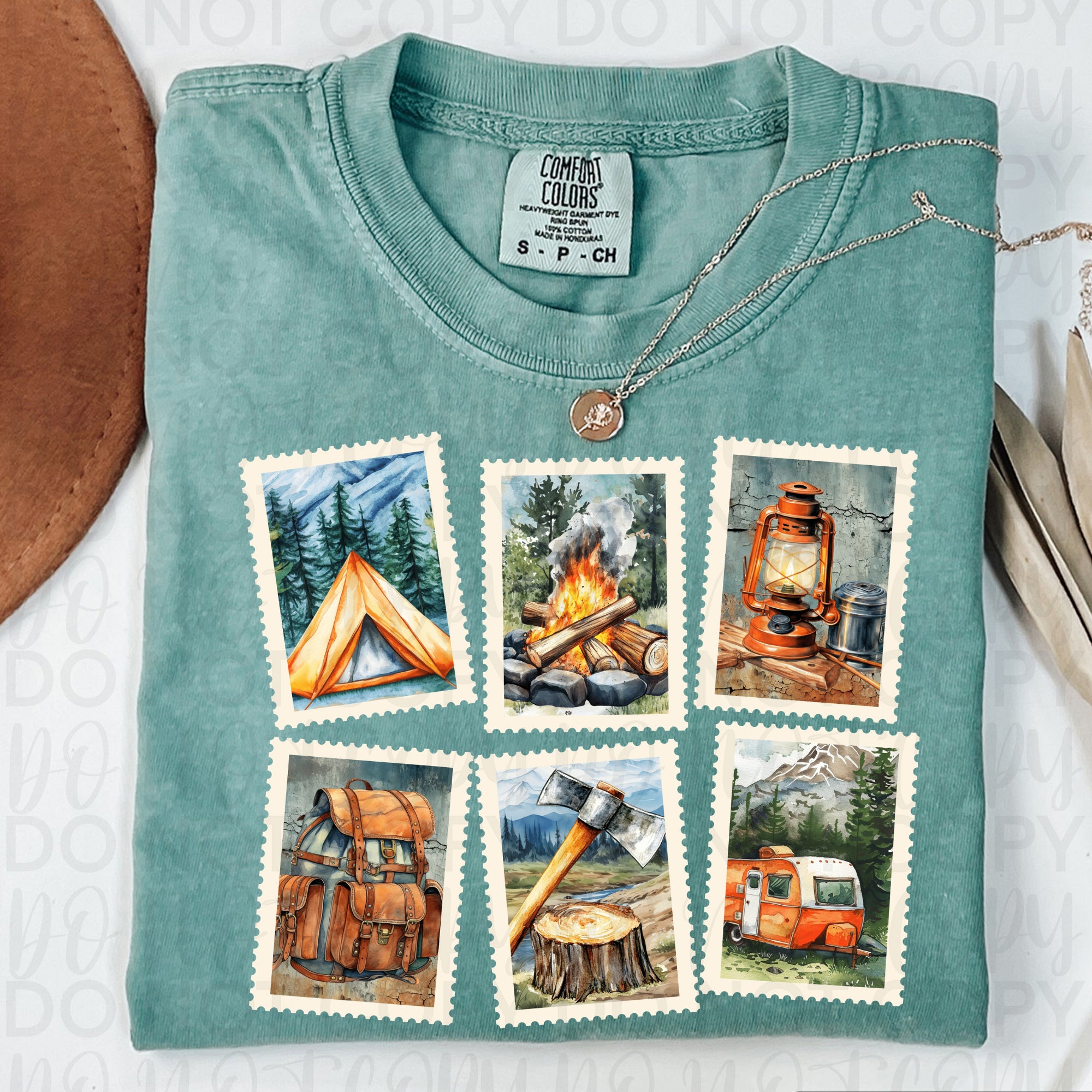 Vintage Camping Stamps PNG
