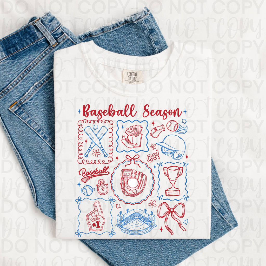 Baseball Season Doodles PNG