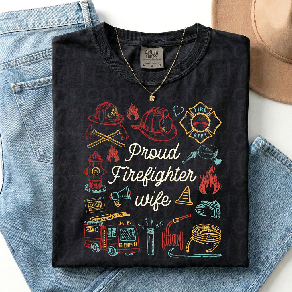 Proud Firefighter Wife PNG