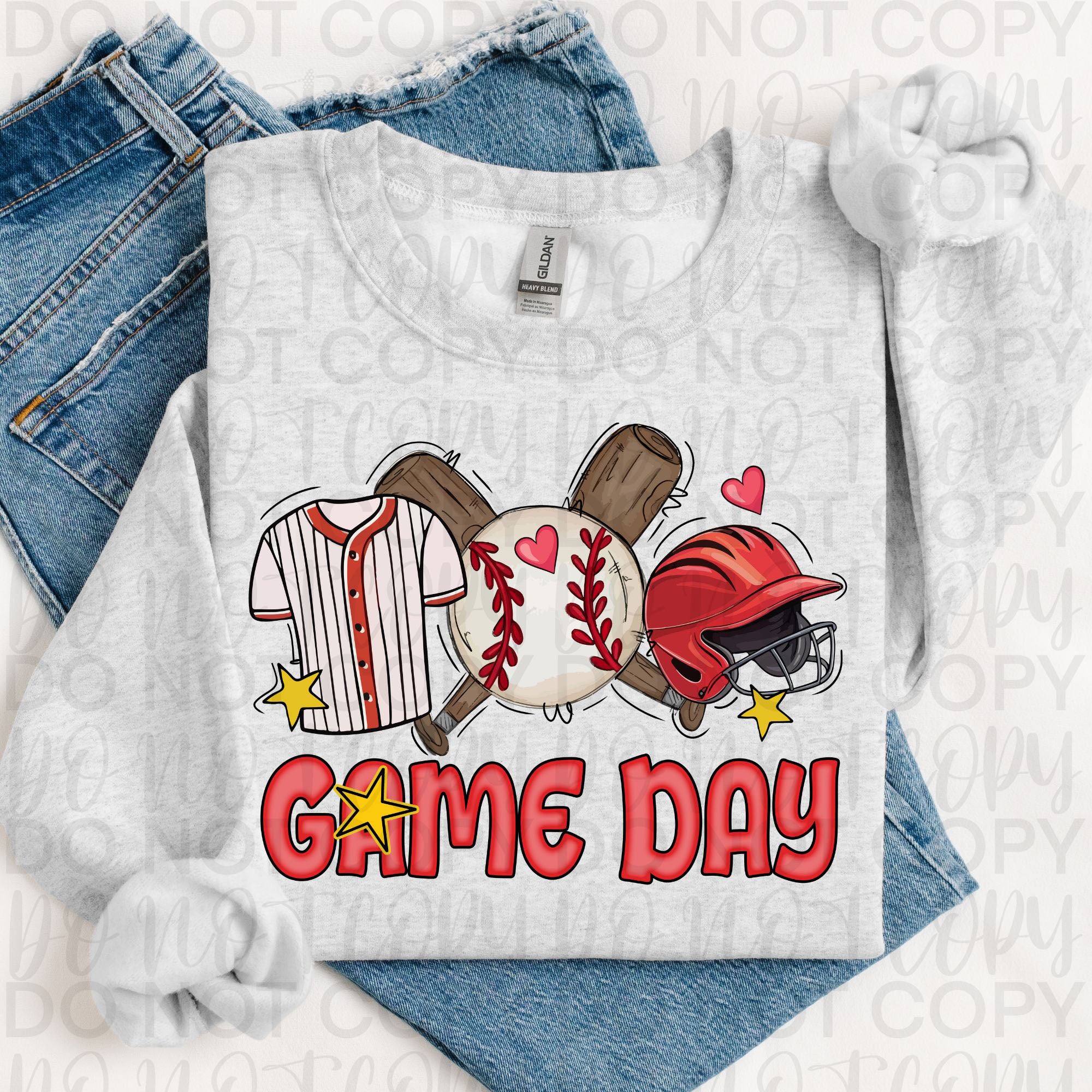 Retro Baseball Game Day PNG