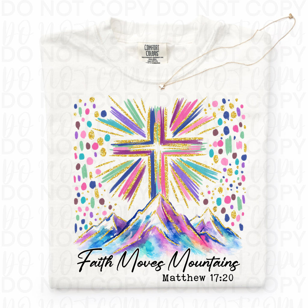 Faith Moves Mountains Watercolor PNG