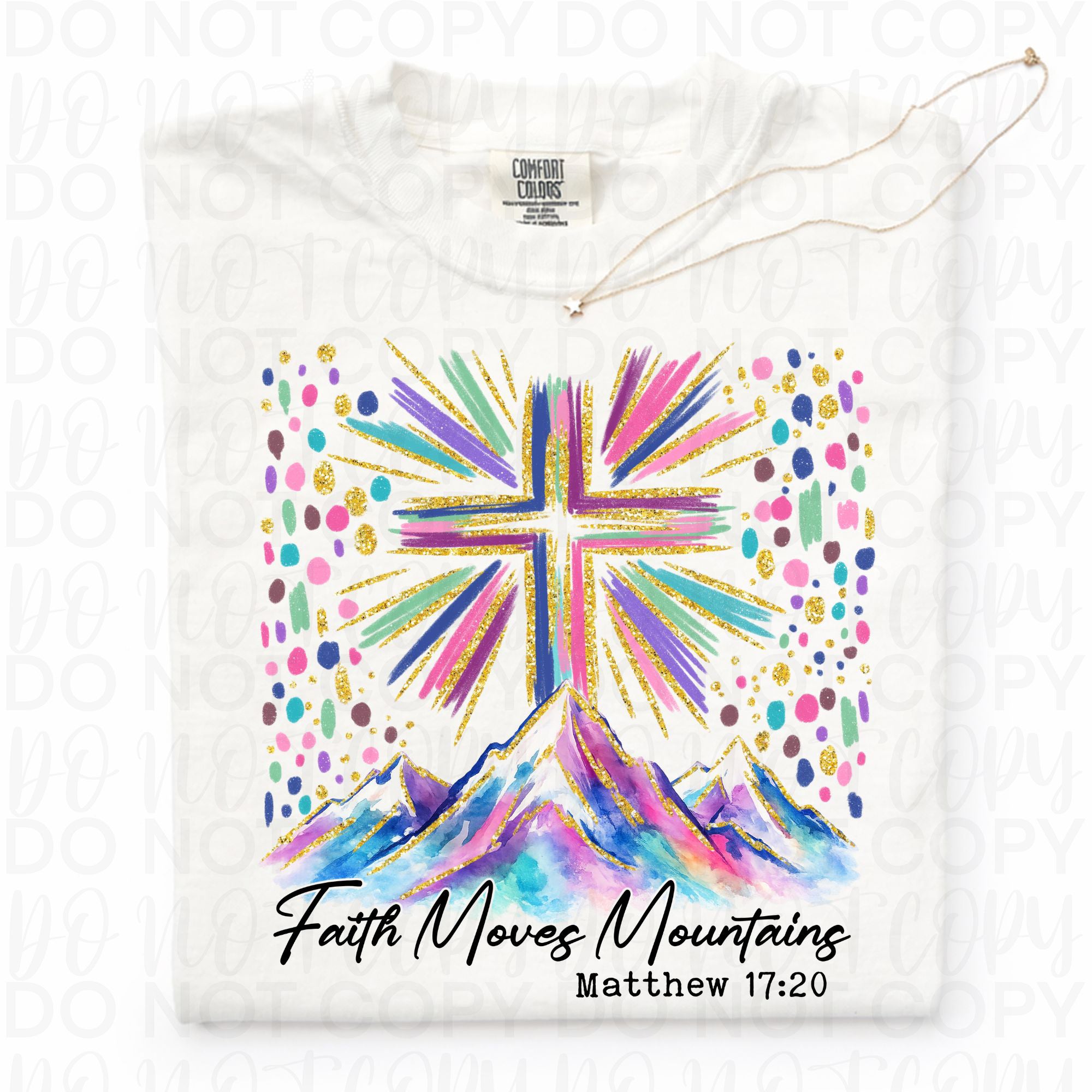 Faith Moves Mountains Watercolor PNG