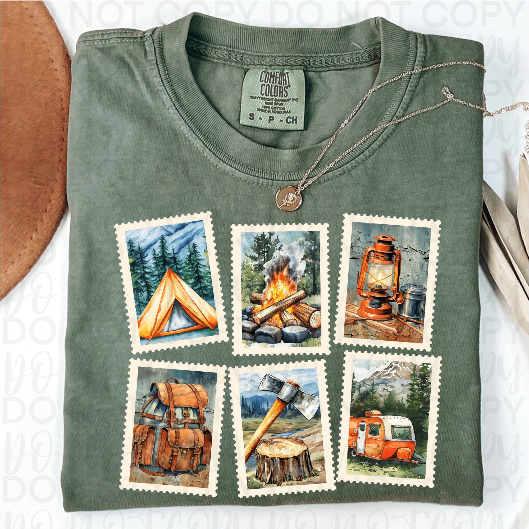 Vintage Camping Stamps PNG