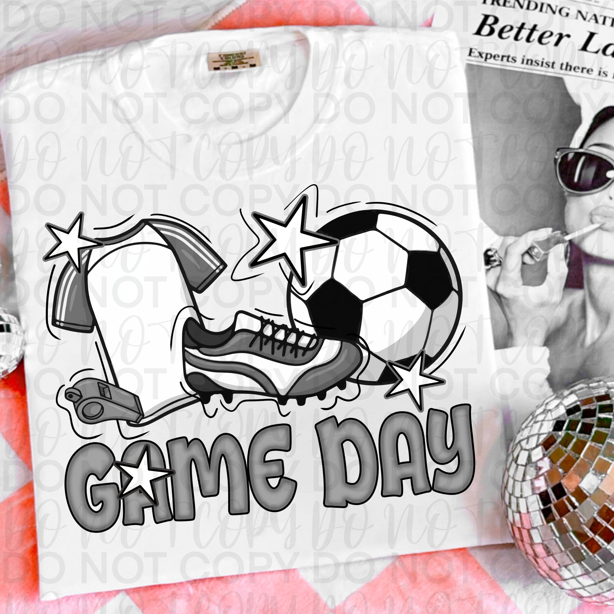 Retro Soccer Game Day PNG
