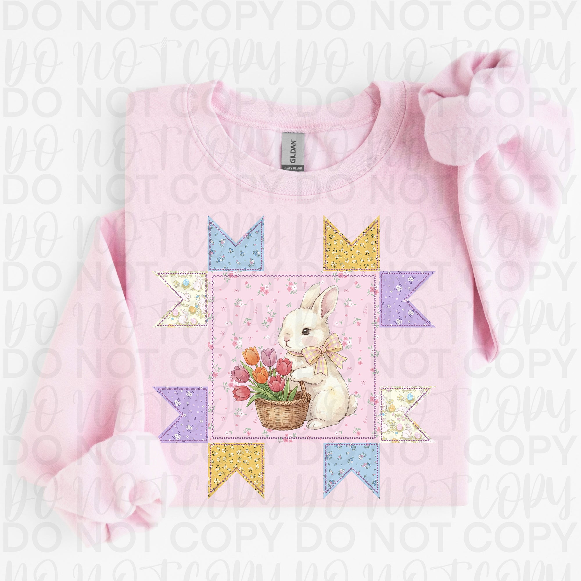 Vintage Patchwork Easter Bunny PNG