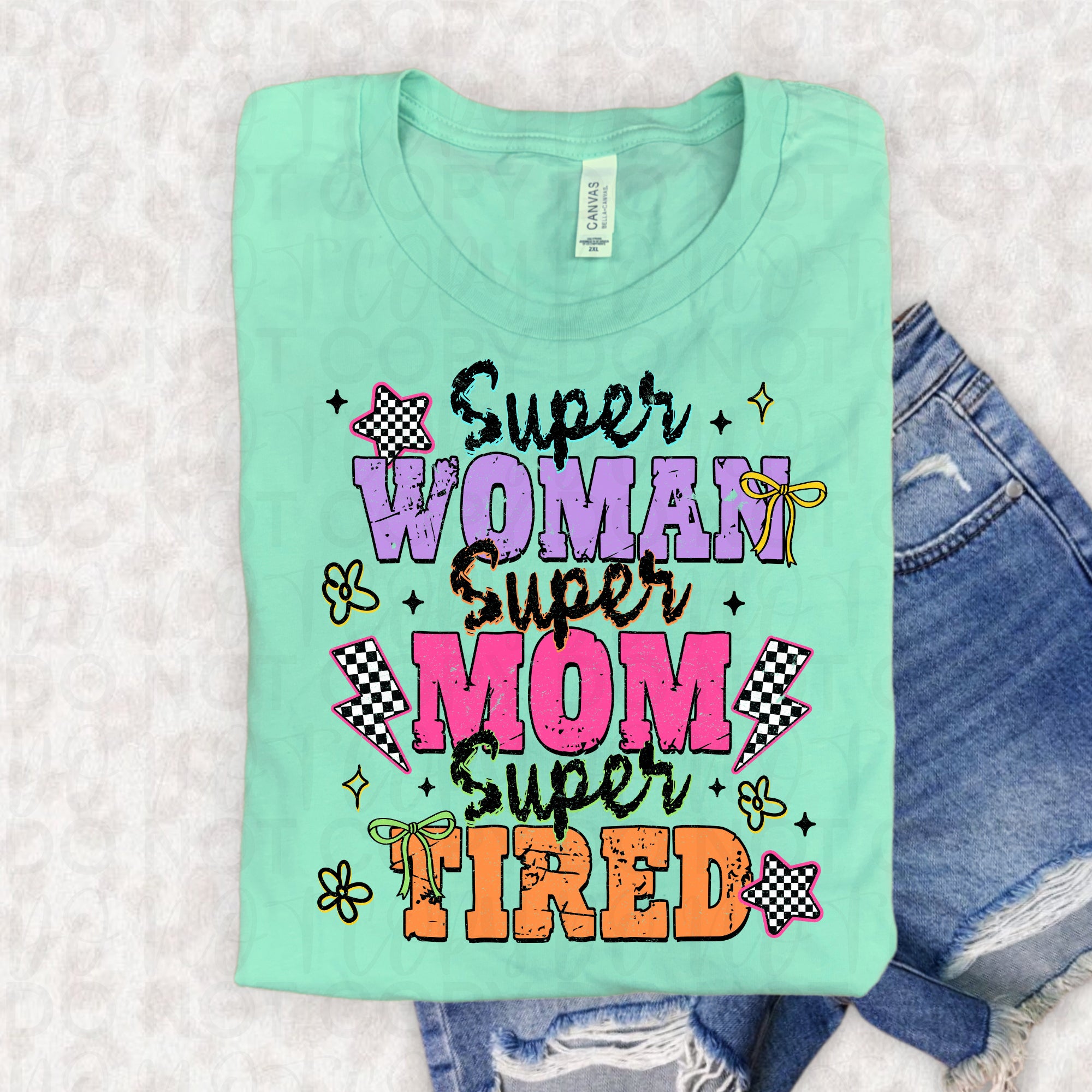 Super Mom Super Tired PNG