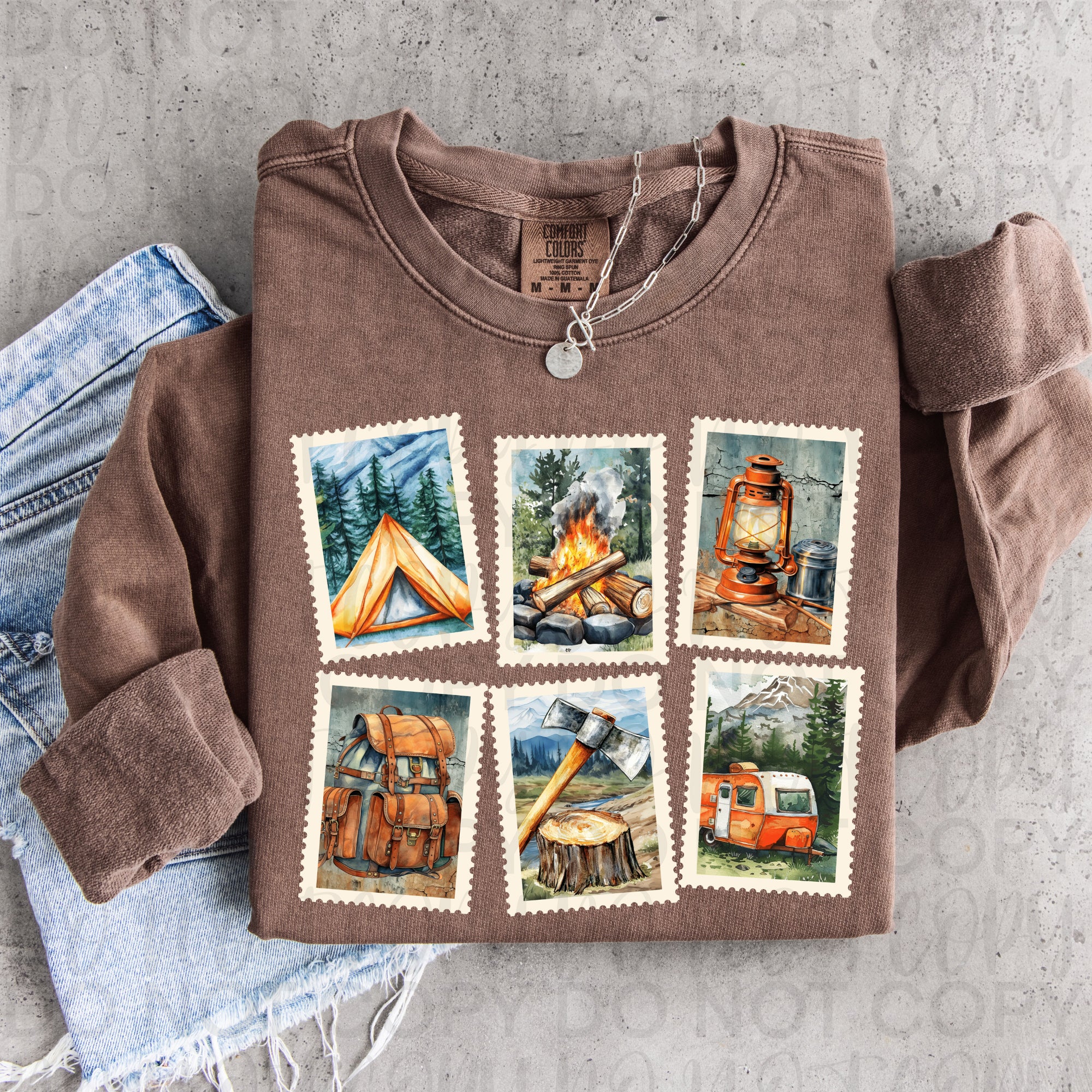 Vintage Camping Stamps PNG