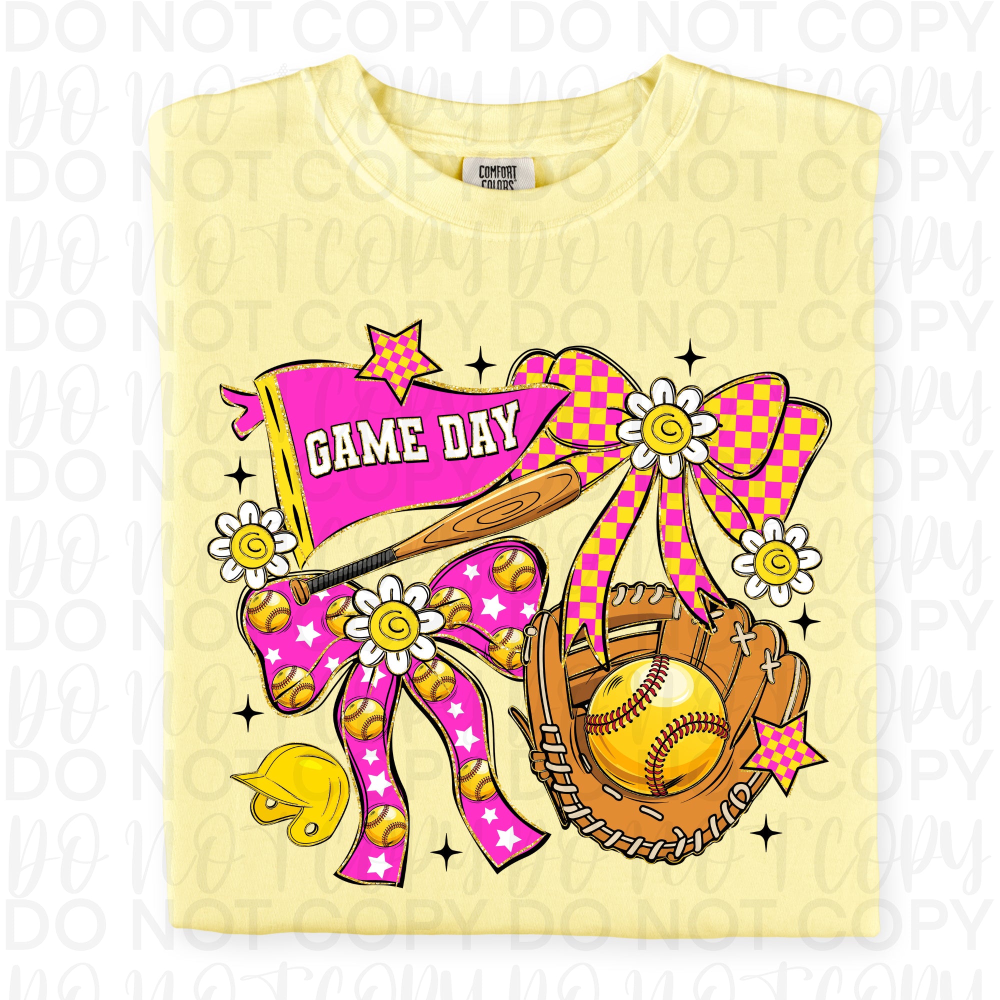 Game Day Softball Coquette PNG