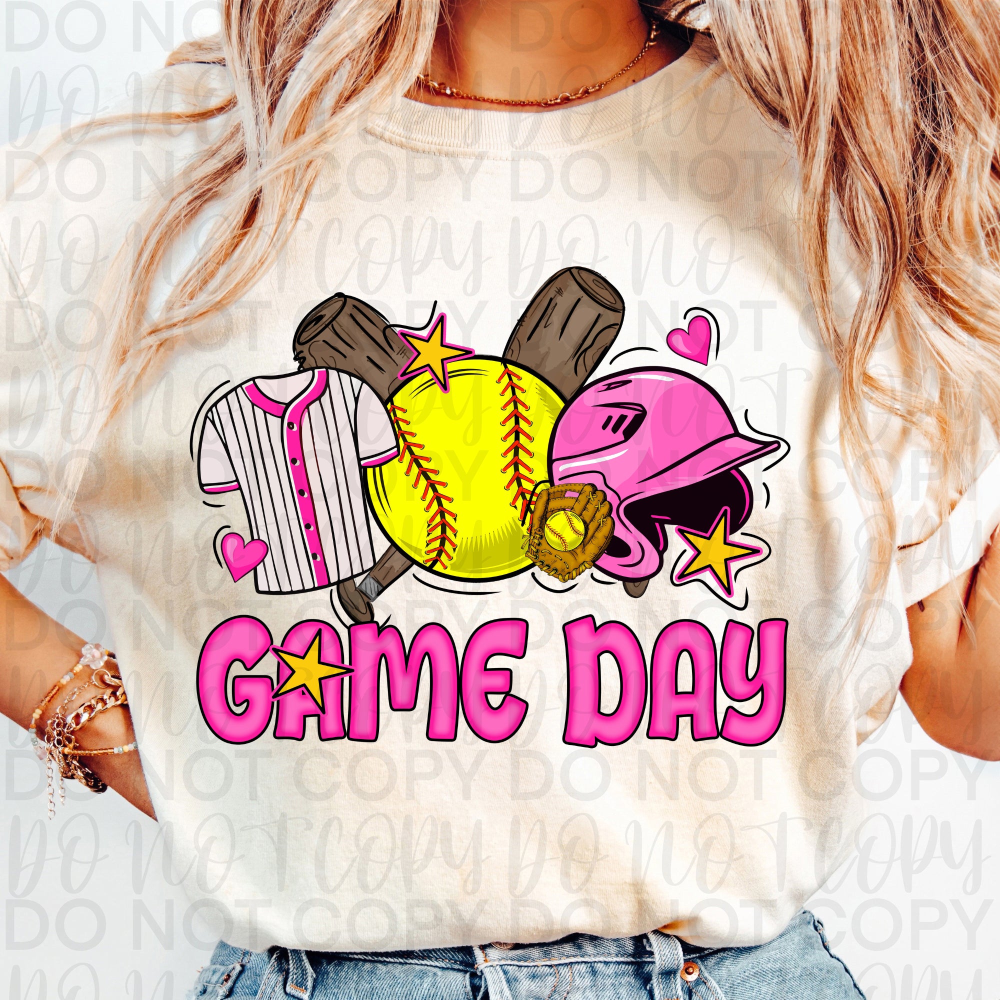 Retro Softball Game Day PNG