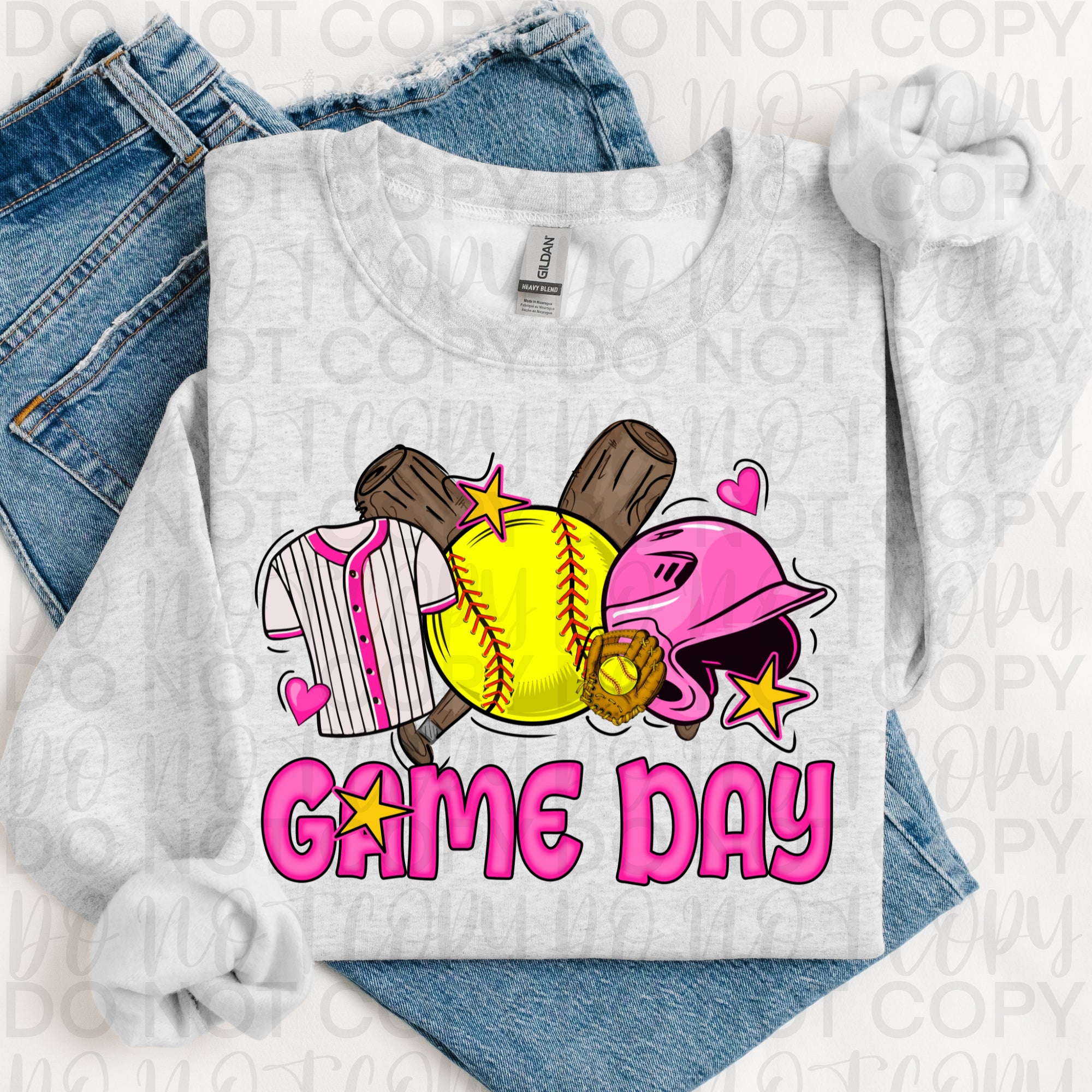 Retro Softball Game Day PNG