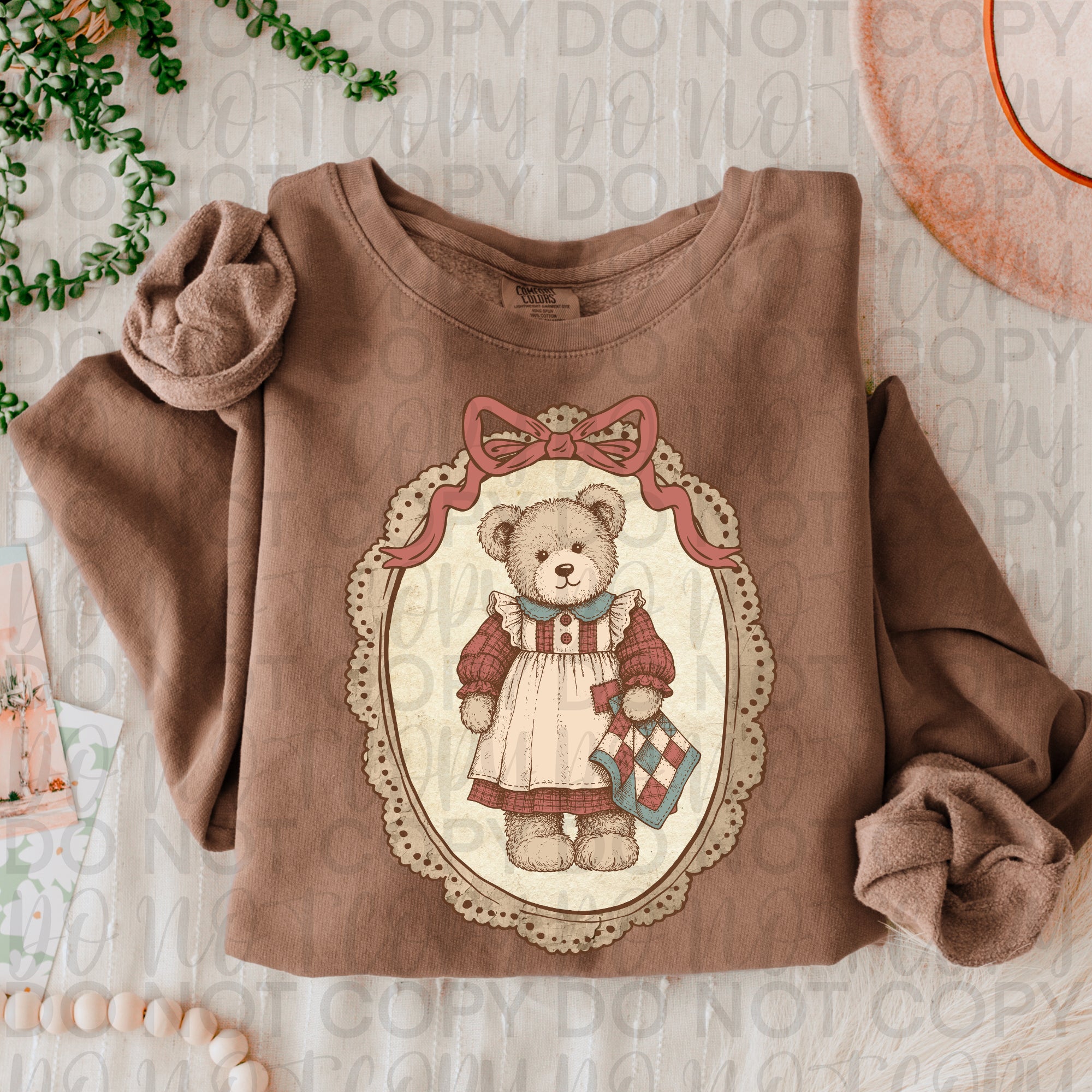 Vintage Teddy Bear Frame PNG