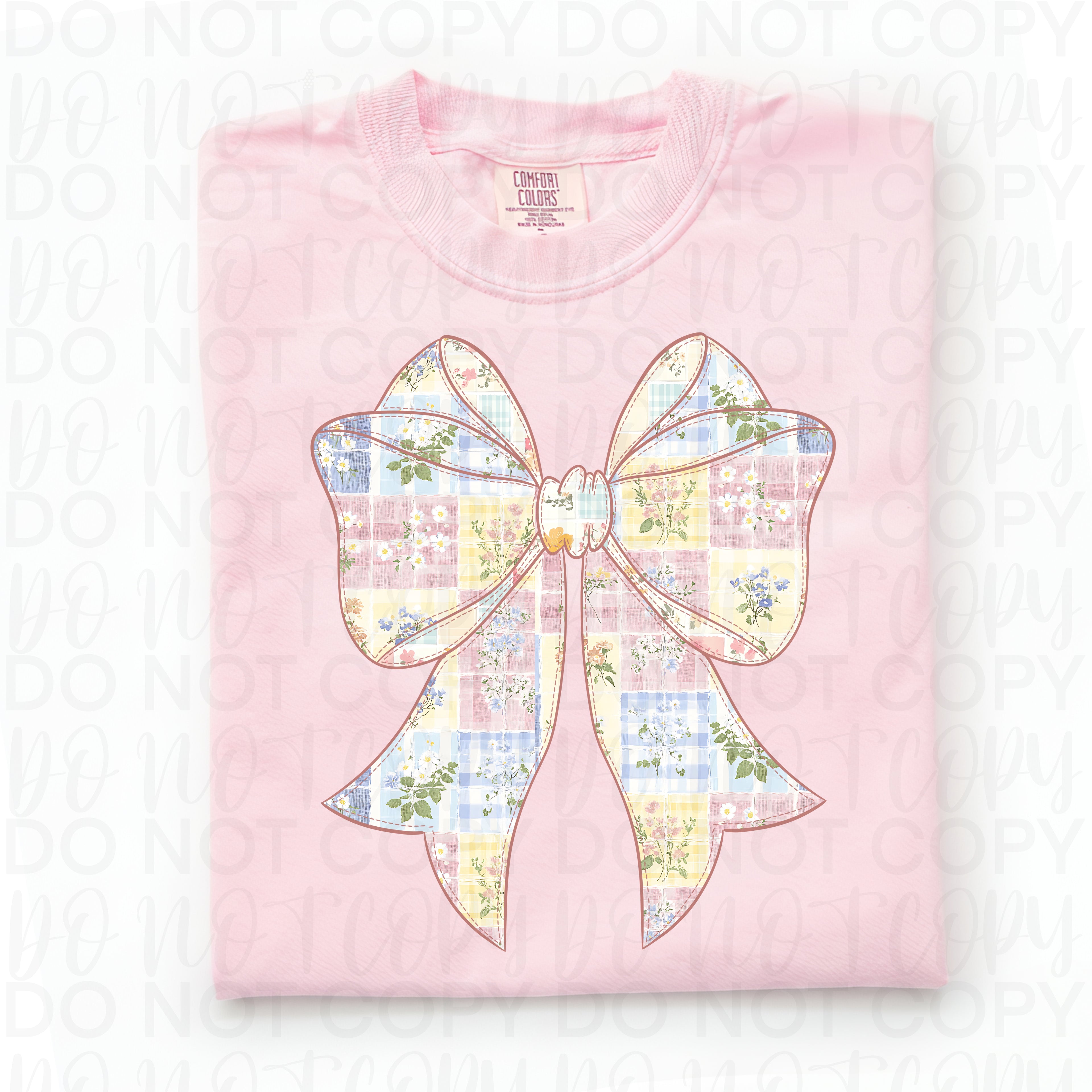 Patchwork Floral Bow PNG