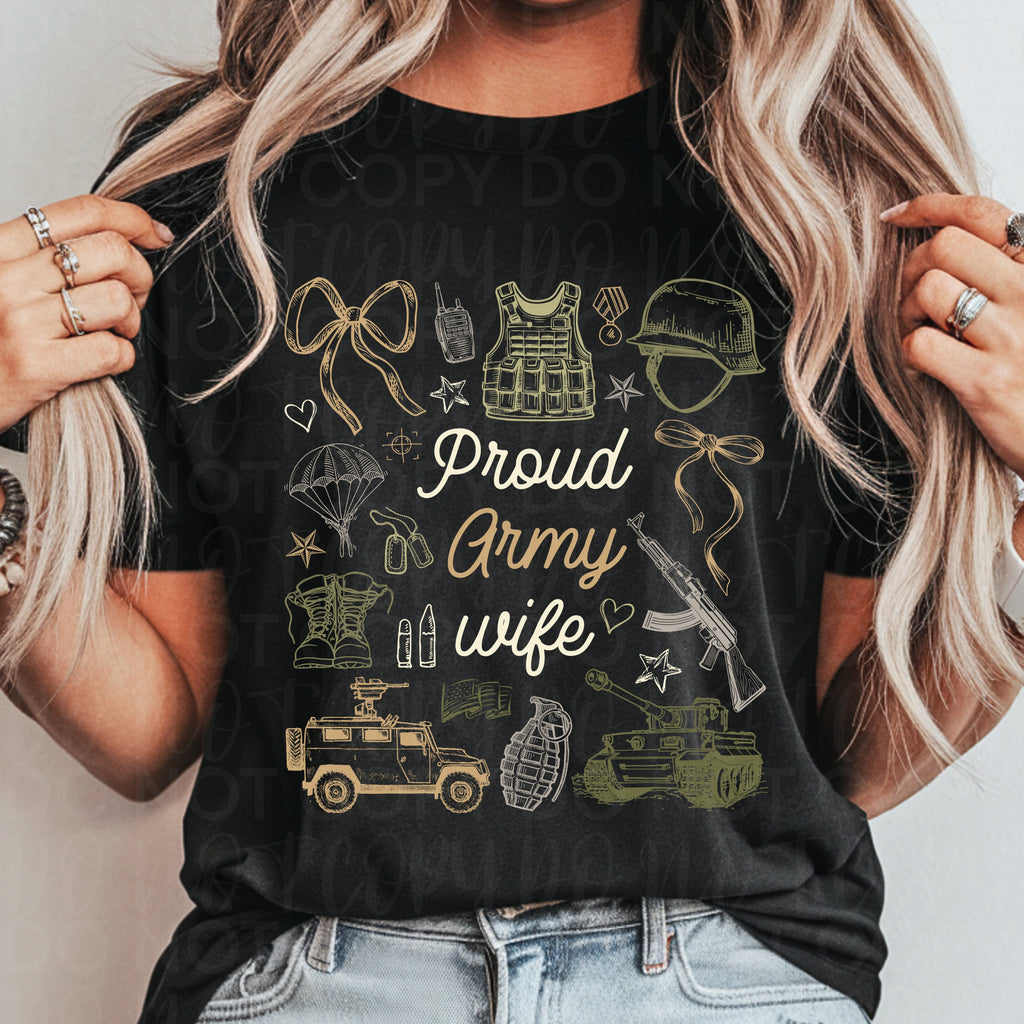 Proud Army Wife Mom PNG