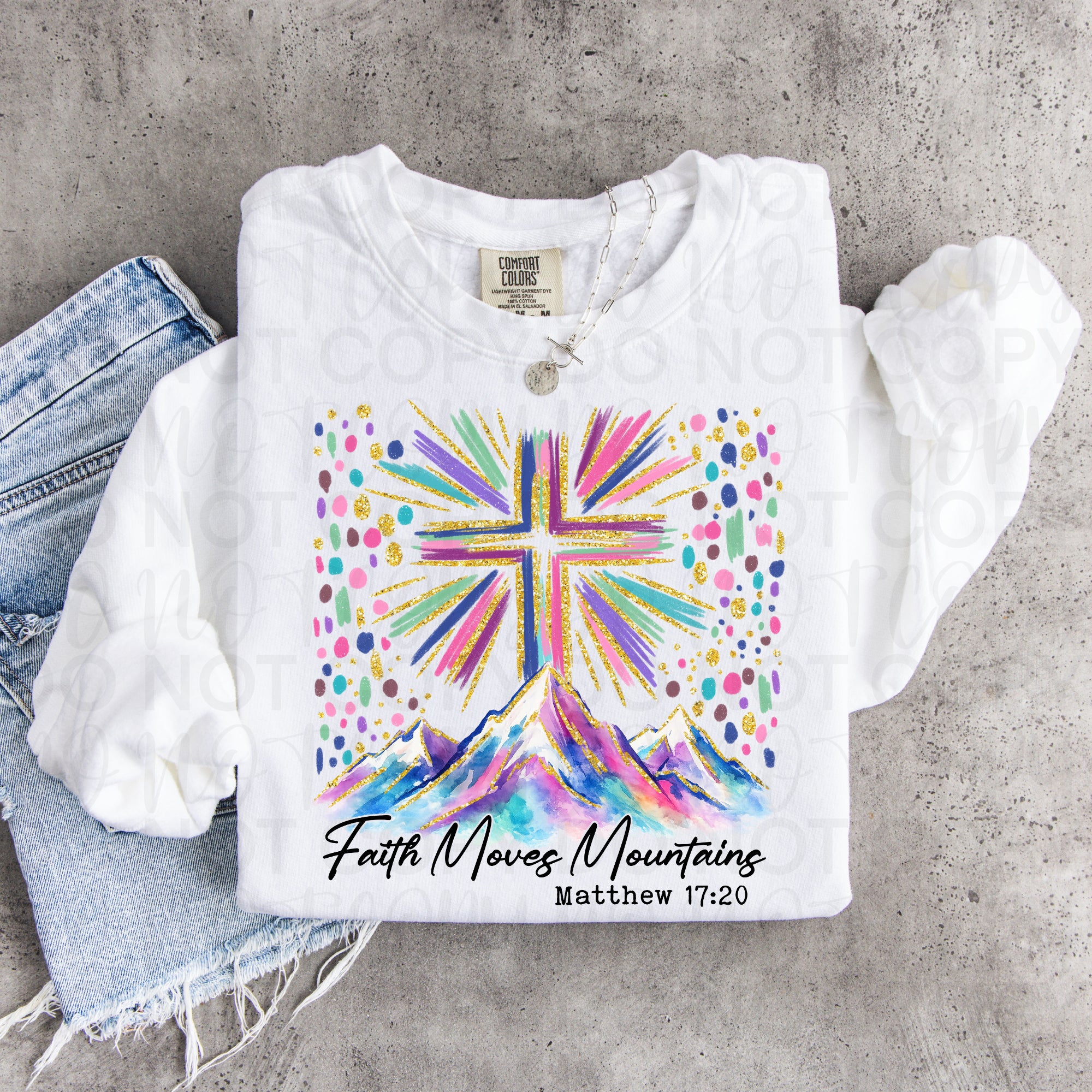 Faith Moves Mountains Watercolor PNG