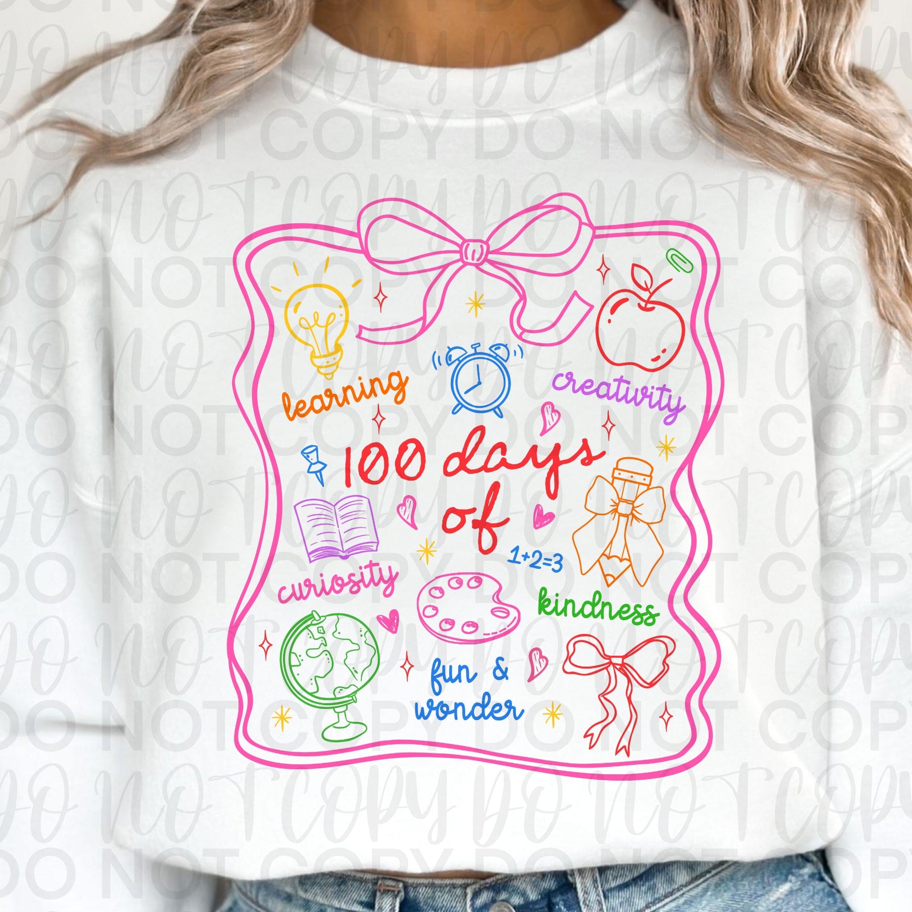 Coquette 100 Days of School Doodles PNG