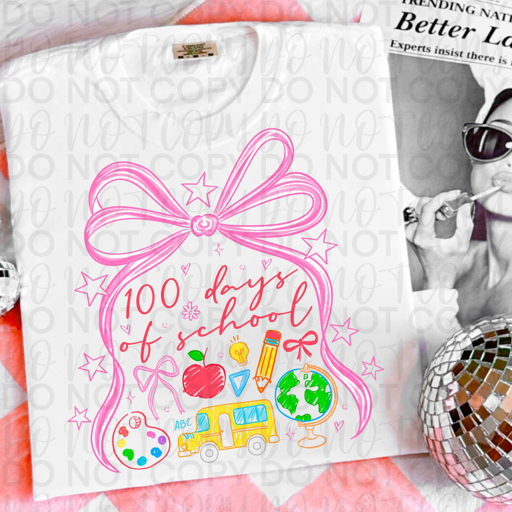 Coquette 100 Days of School Doodles PNG