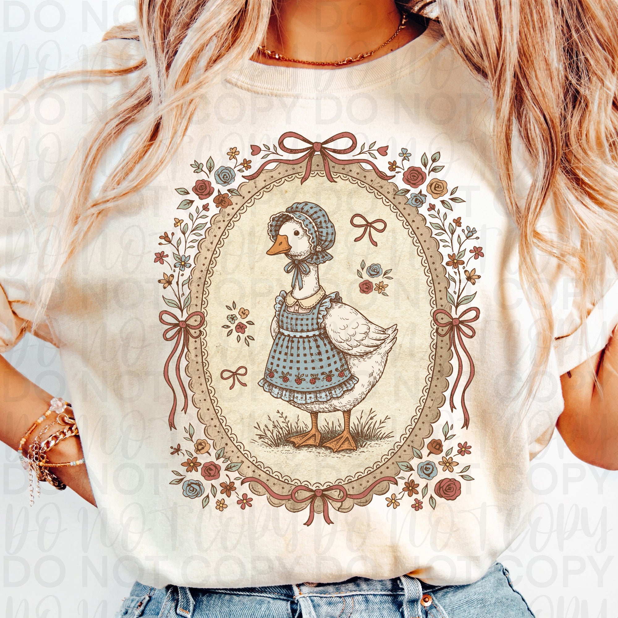 Vintage Floral Goose PNG