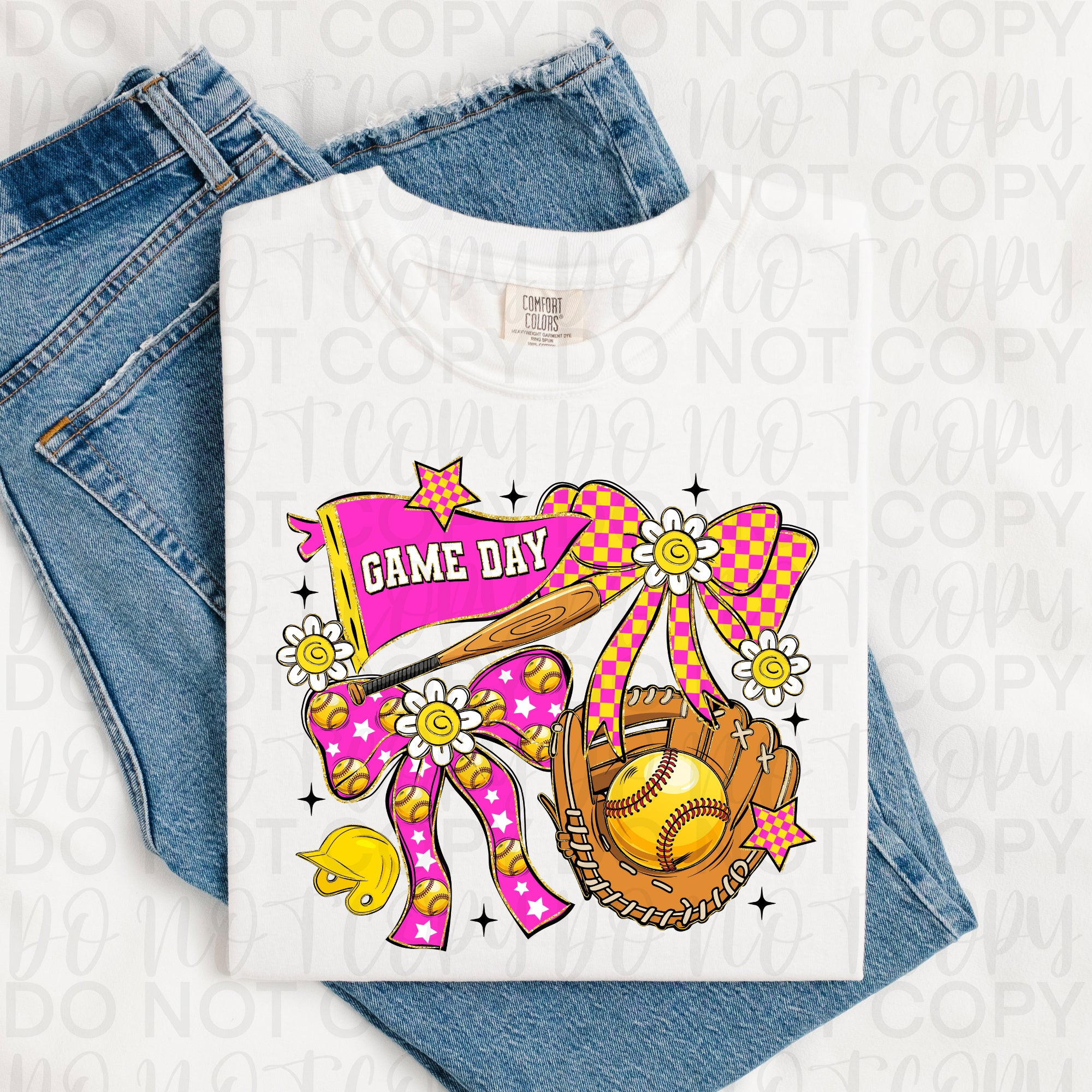 Game Day Softball Coquette PNG