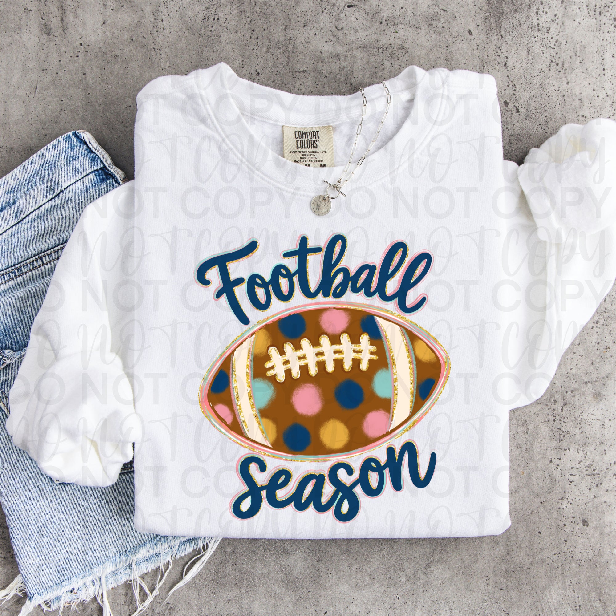 Polka Dot Football Season PNG