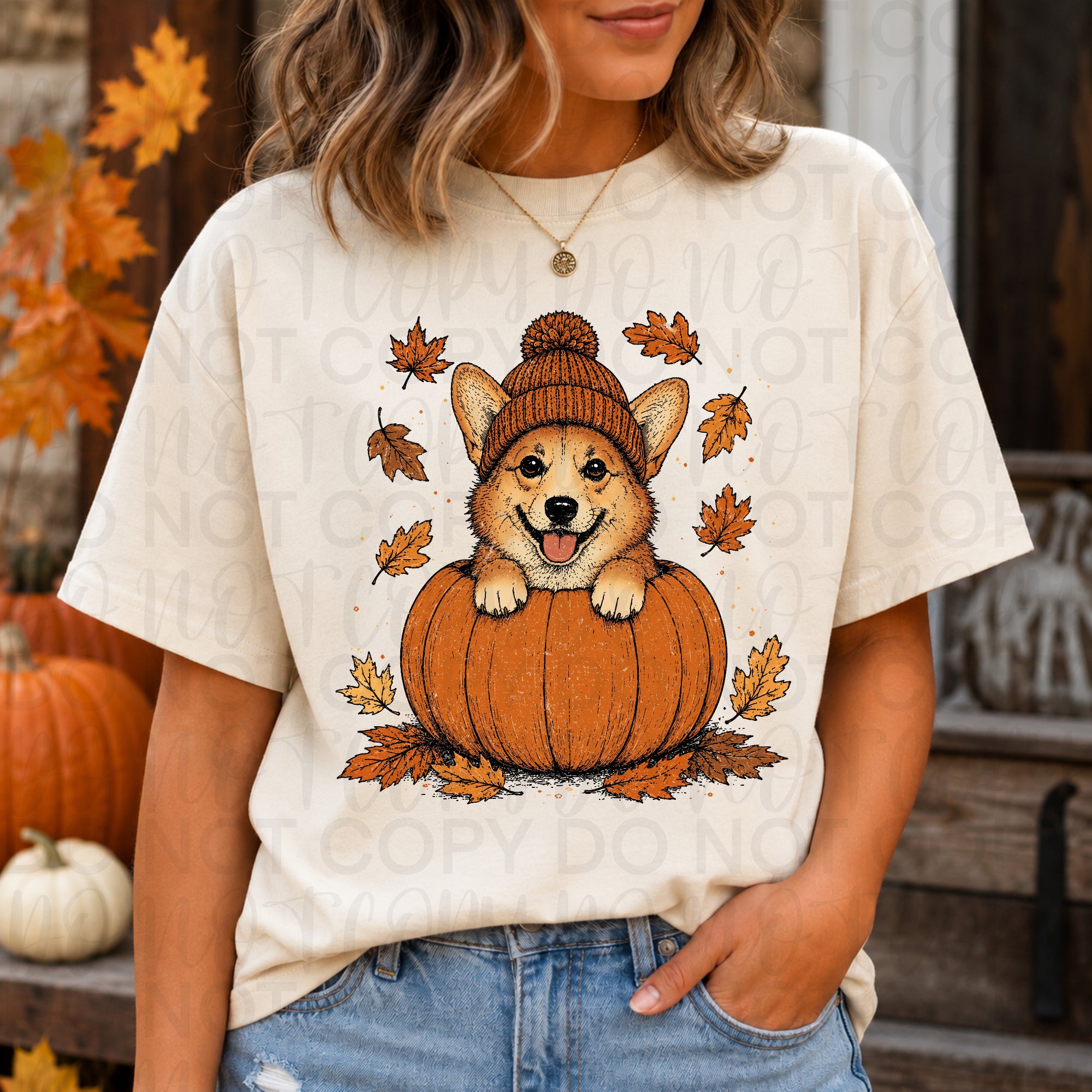 Fall Corgi Dog Pumpkin PNG