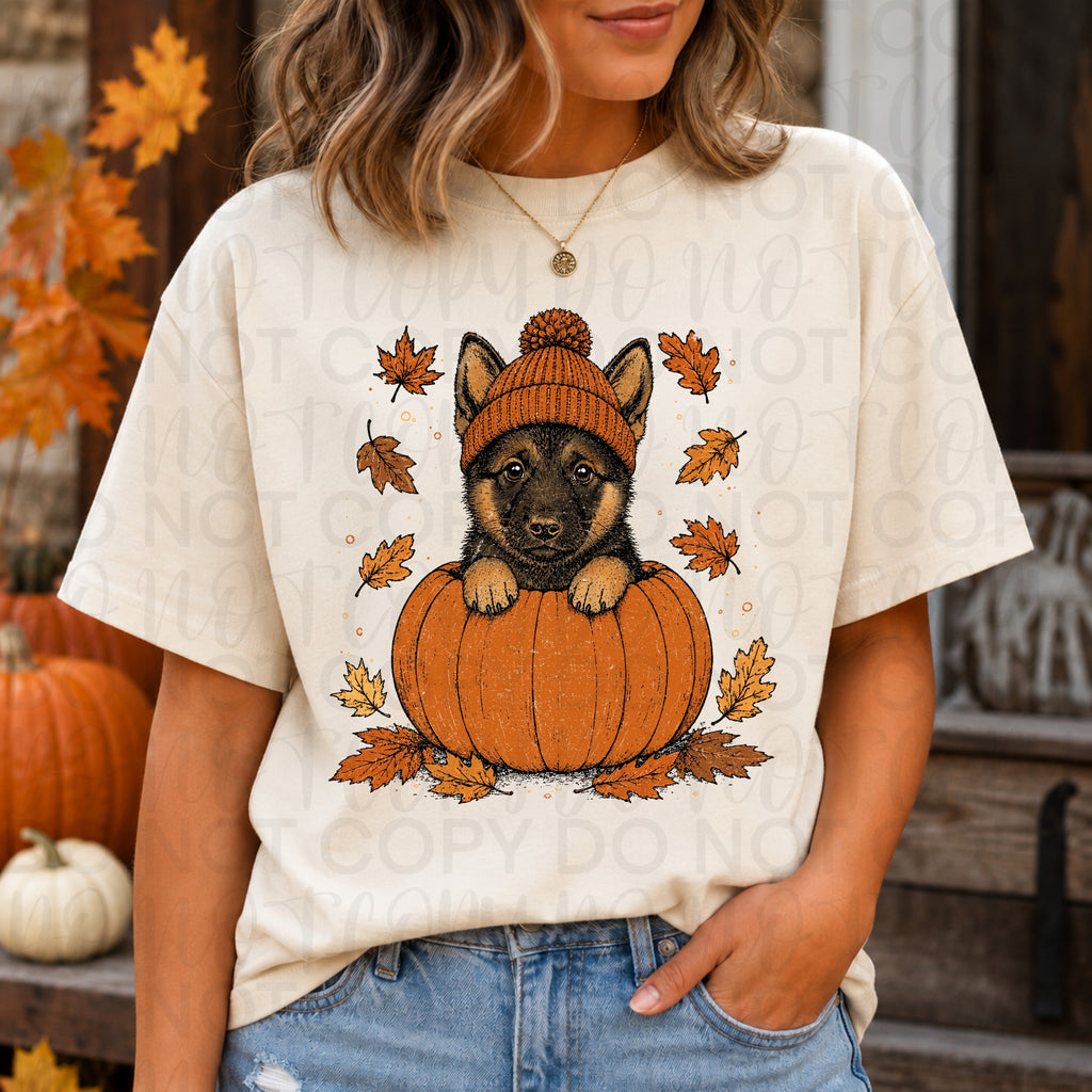 Fall German Shepherd Pumpkin PNG