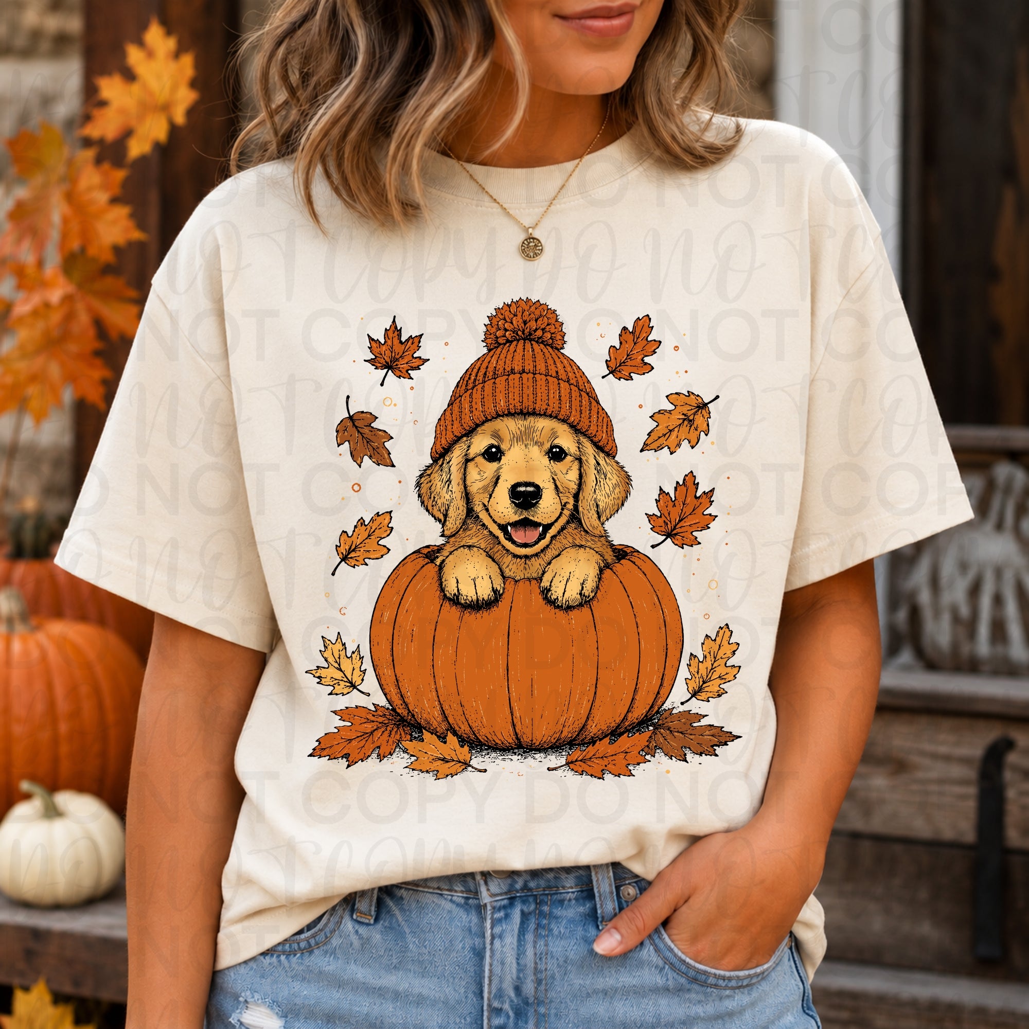 Fall Golden Retriever Pumpkin PNG