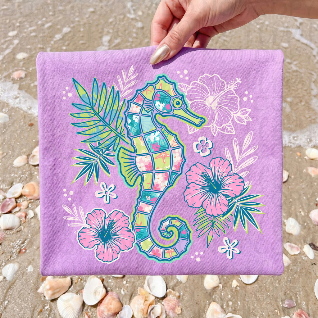 Floral Seahorse Beach PNG