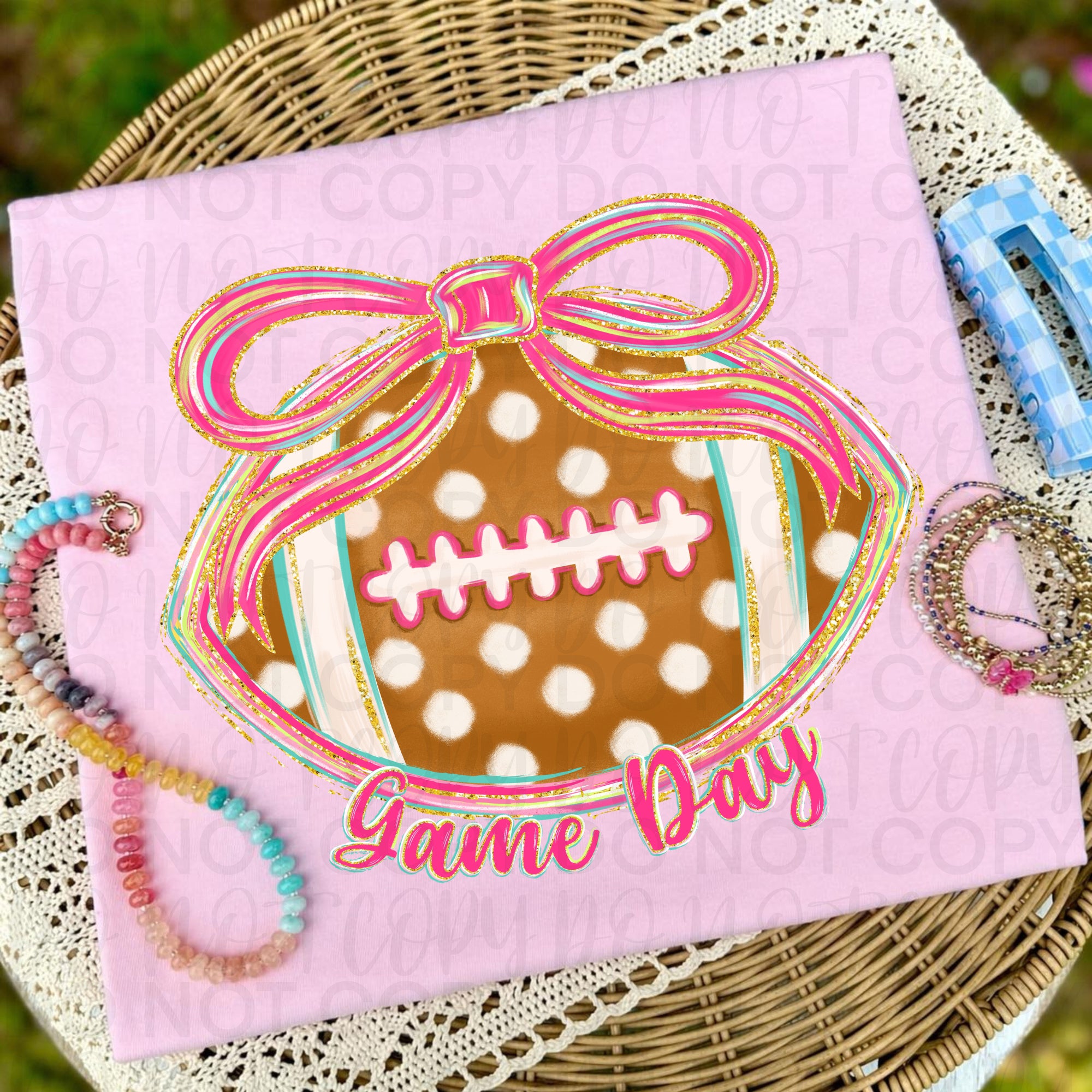 Preppy Game Day Football PNG