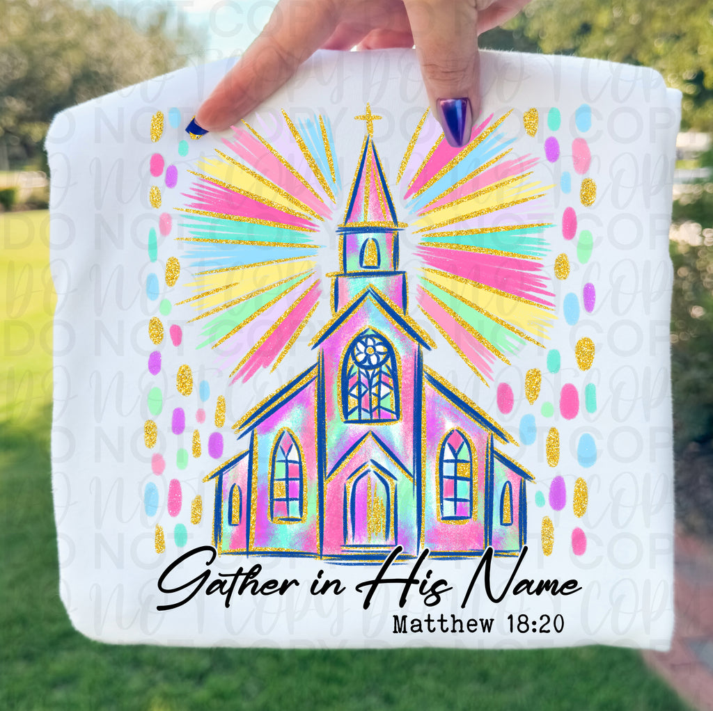 Gather in His Name Christian PNG