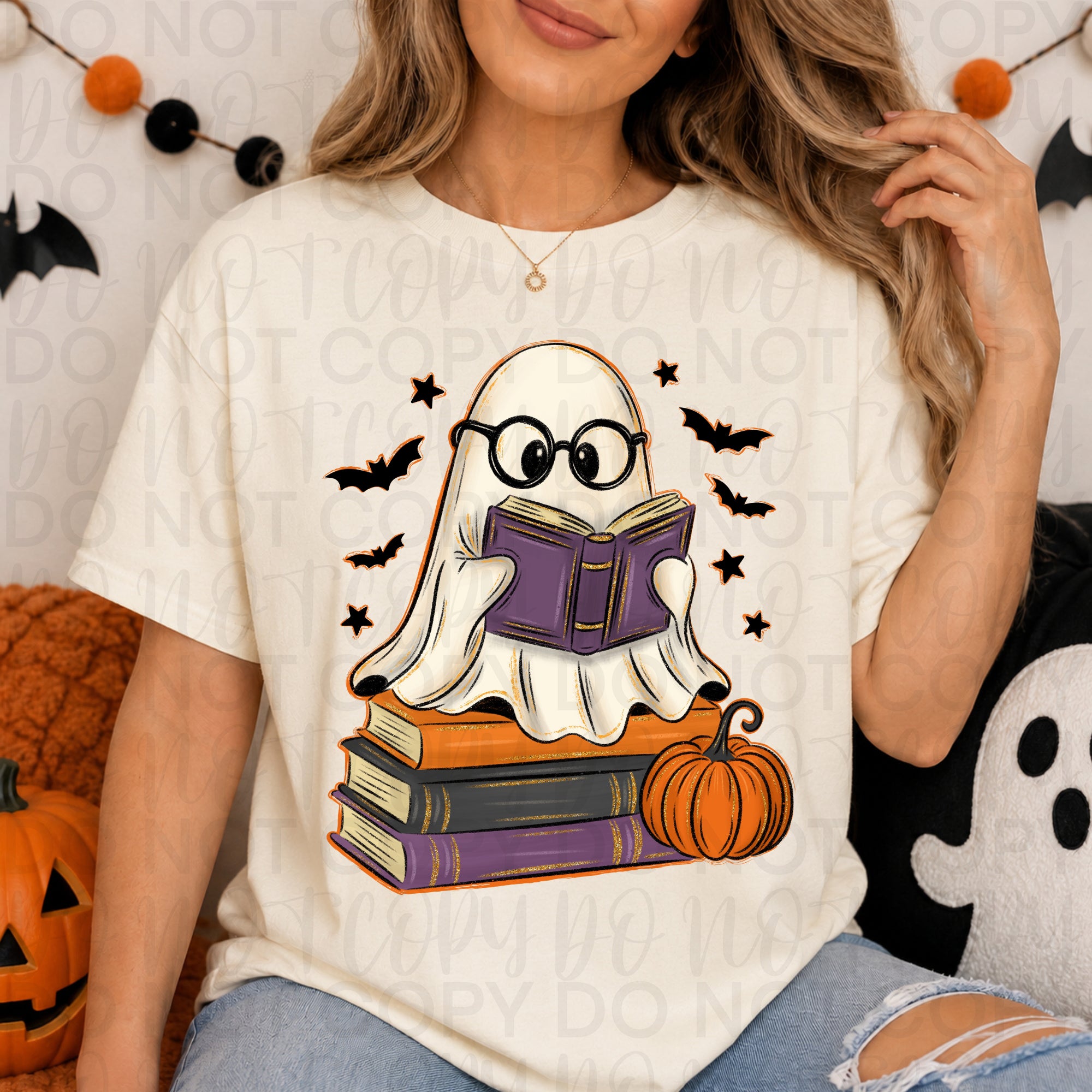 Ghost Reading Books PNG