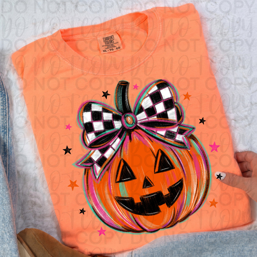 Checker Halloween Pumpkin PNG
