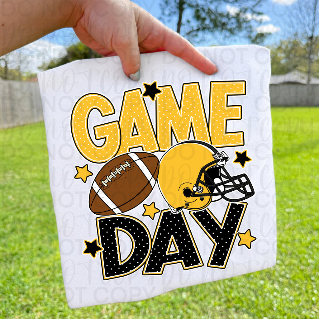 Gold Black Game Day Football PNG