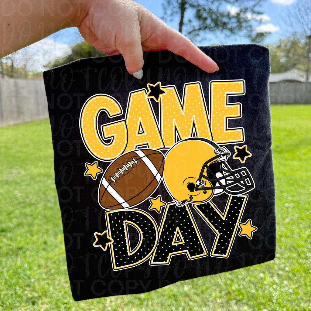 Gold Black Game Day Football PNG