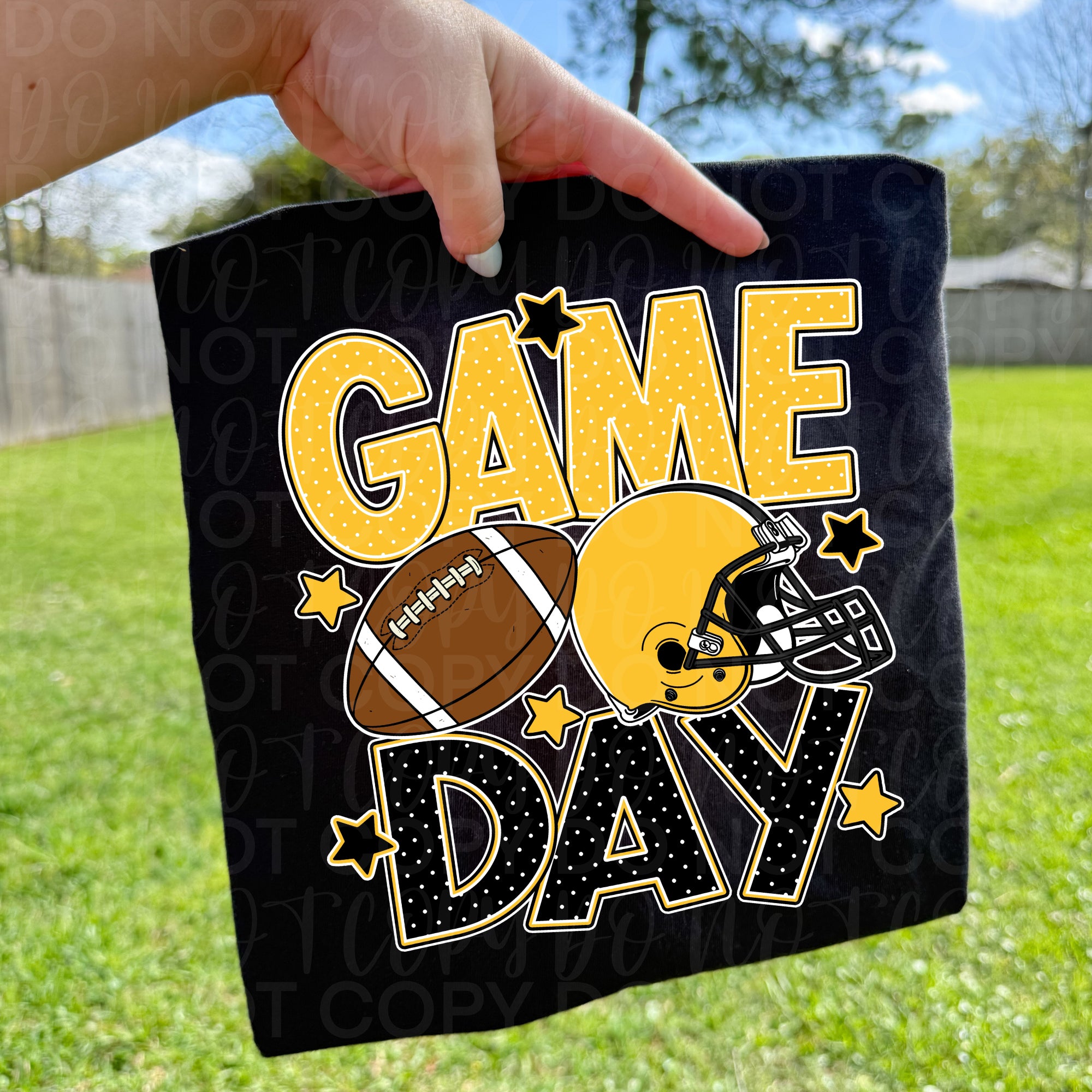 Gold Black Game Day Football PNG
