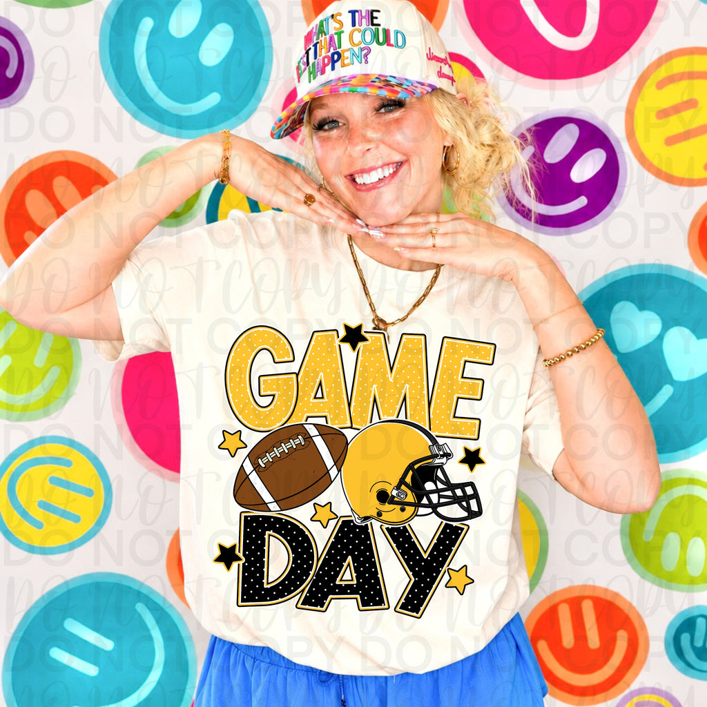 Gold Black Game Day Football PNG