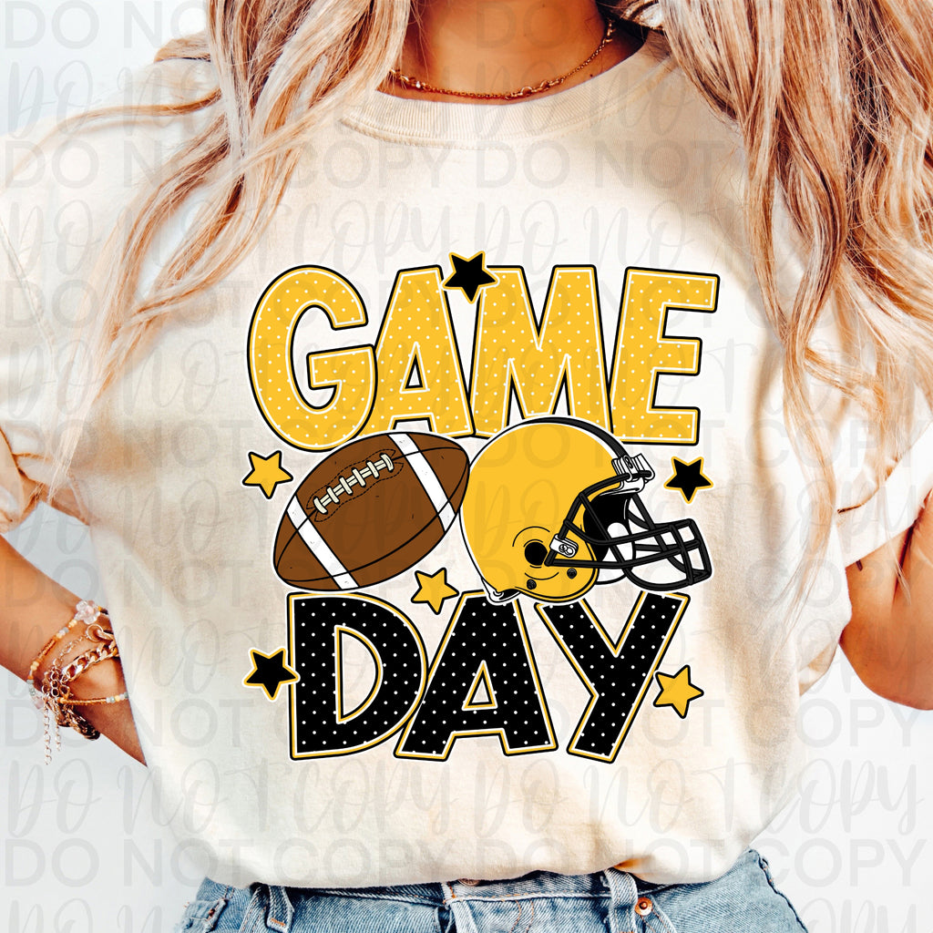Gold Black Game Day Football PNG