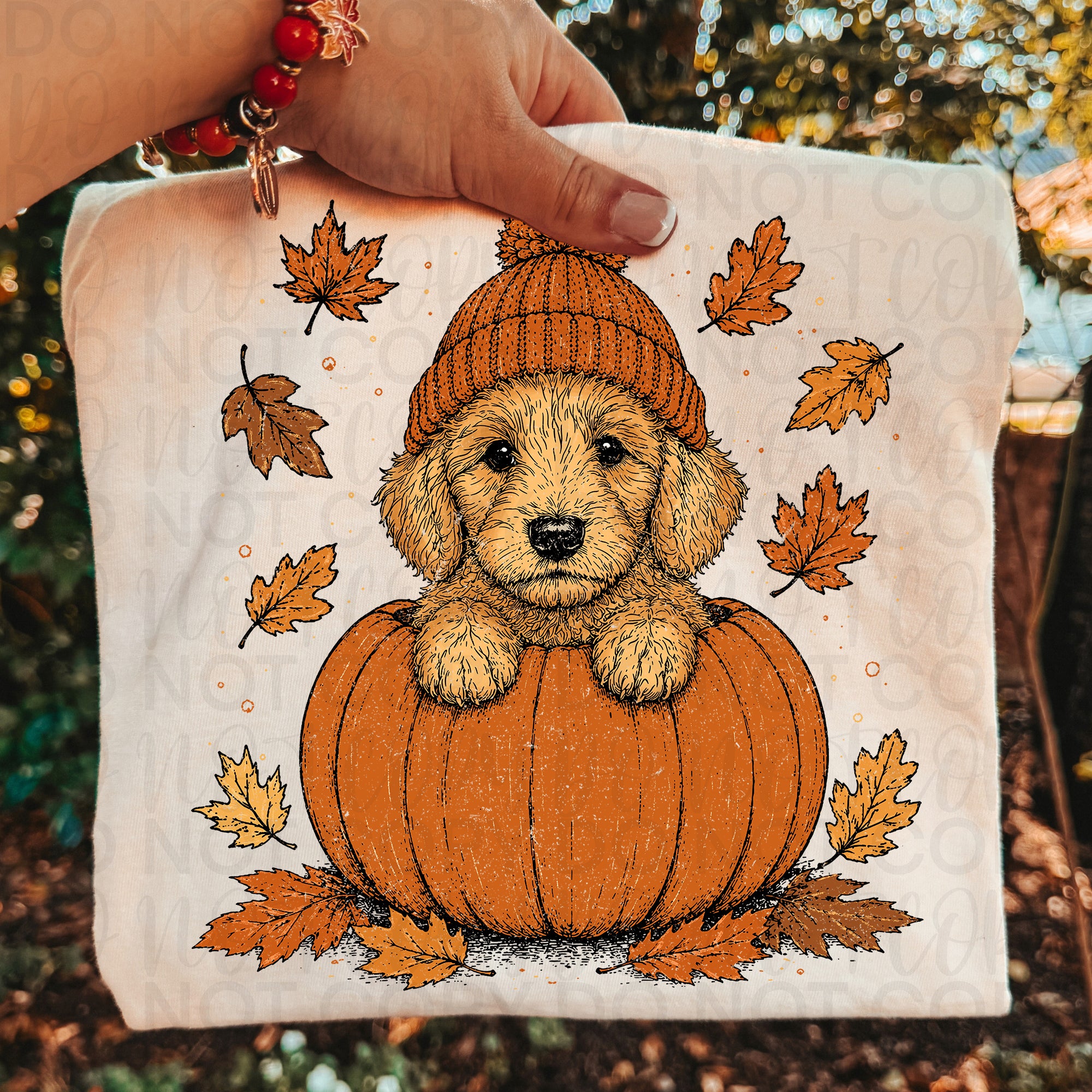 Fall Golden Doodle Pumpkin PNG